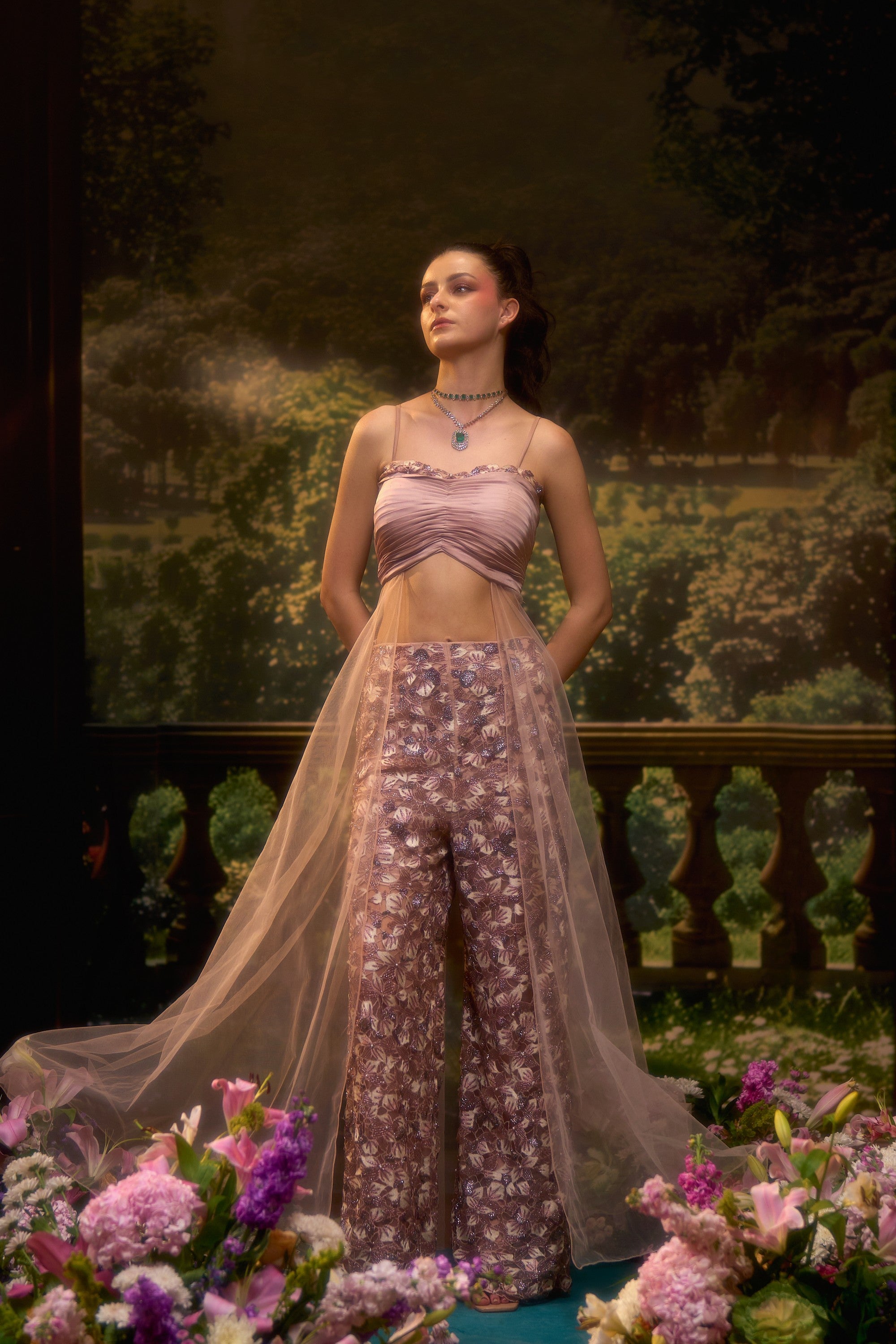 AMORA Strappy top plazzo set