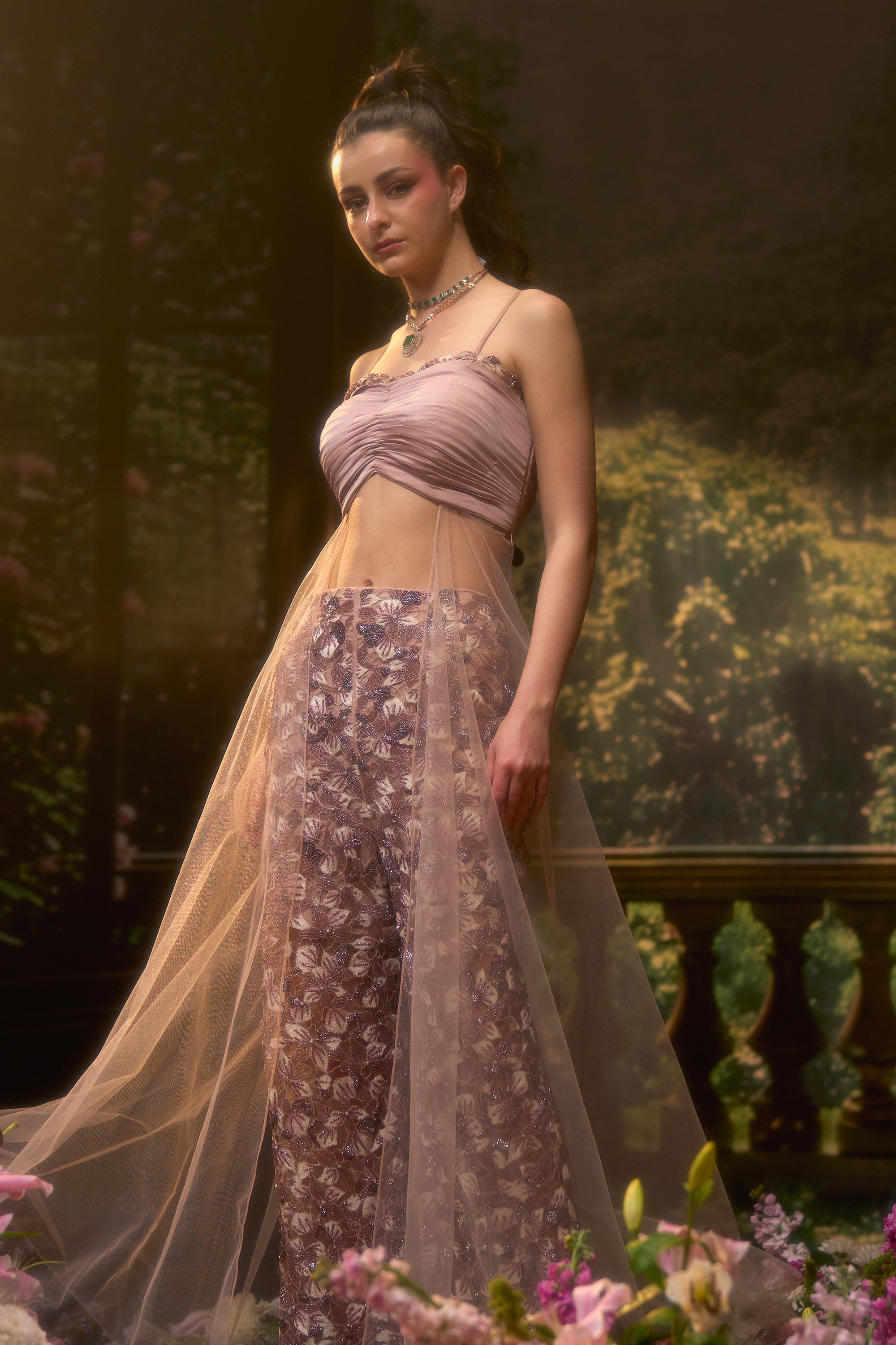 AMORA Strappy top plazzo set