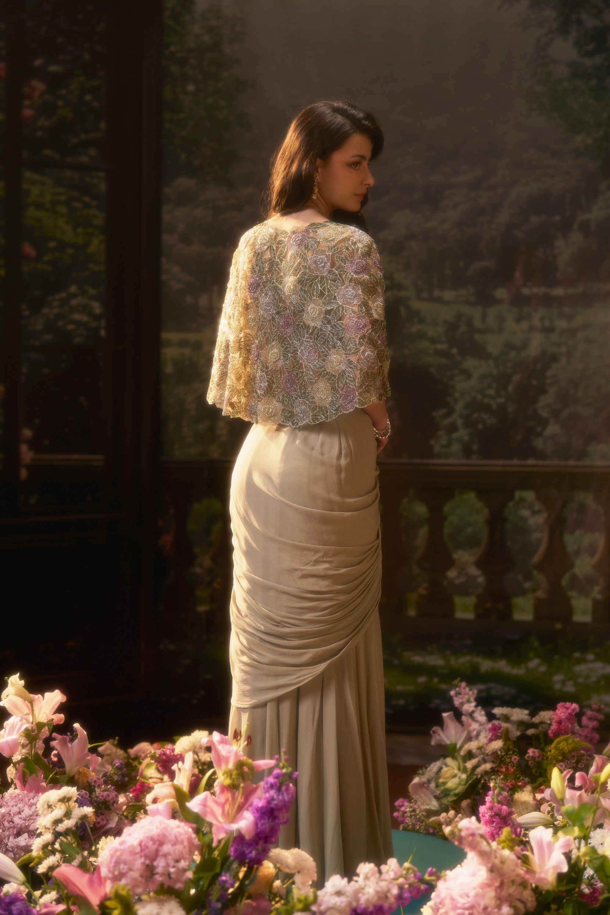 NAAZ Drape Skirt Set