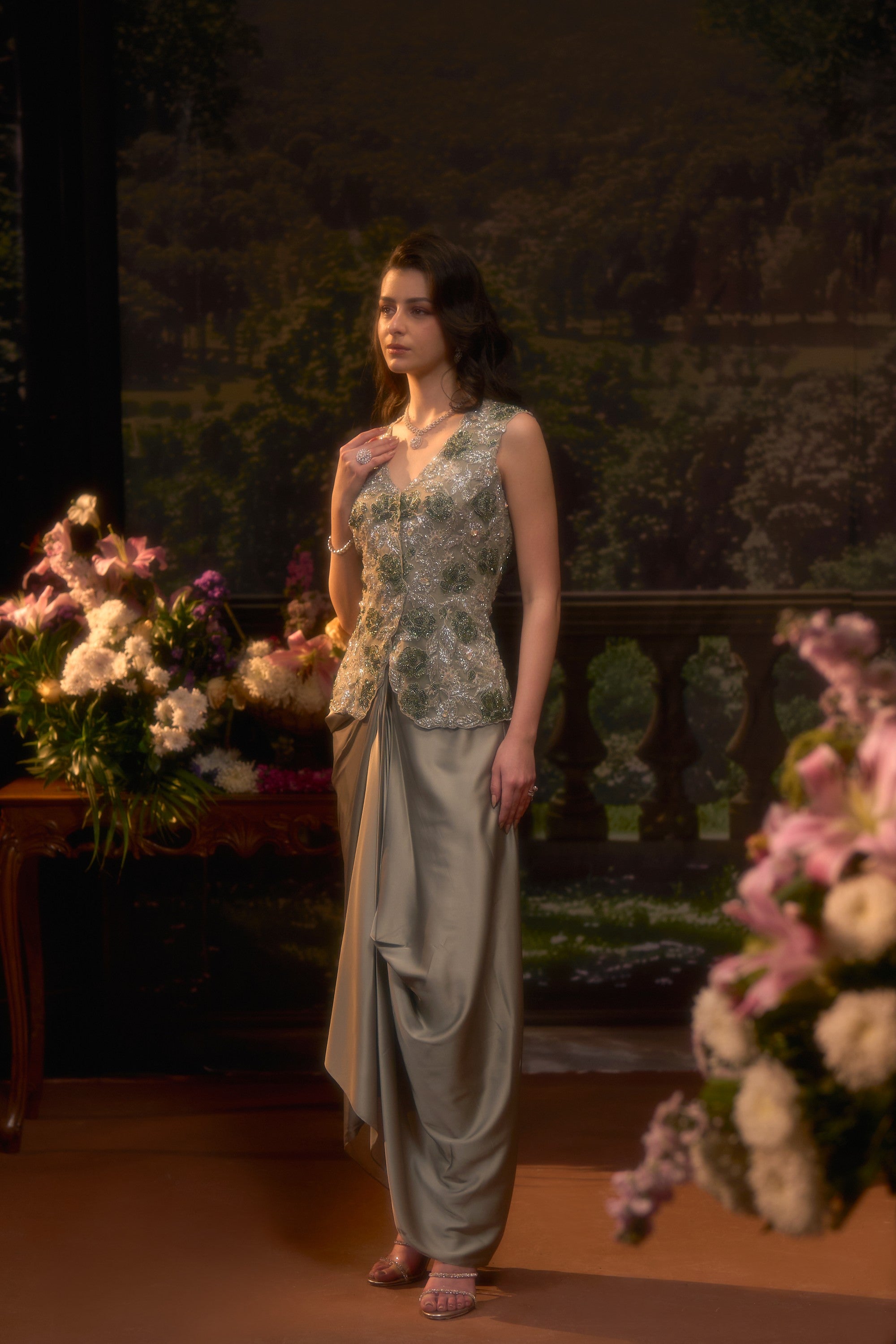 ZAHRA Jacket & Drape Skirt Set