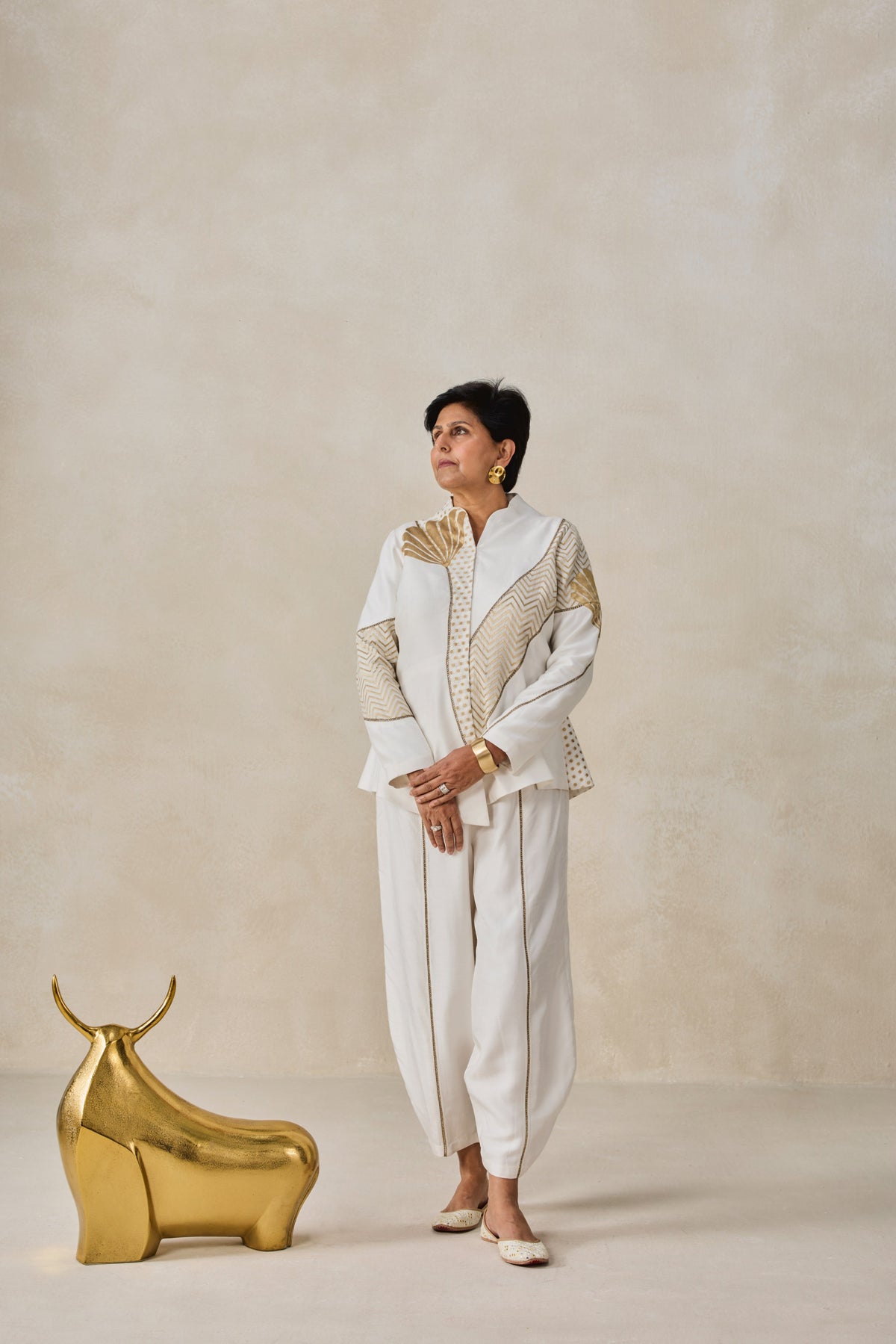 Chanderi Short Jacket Style Kurta With Pant Set