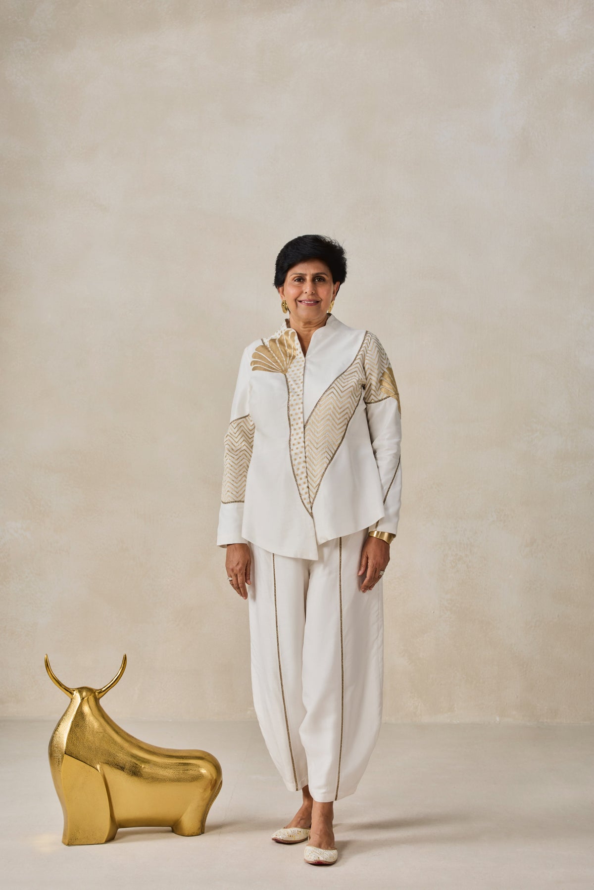Chanderi Short Jacket Style Kurta With Pant Set