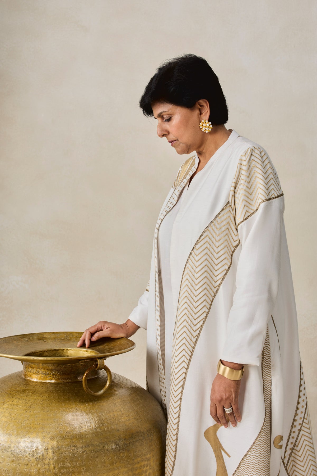 Chanderi Long Jacket Style Kurta With Pant Set