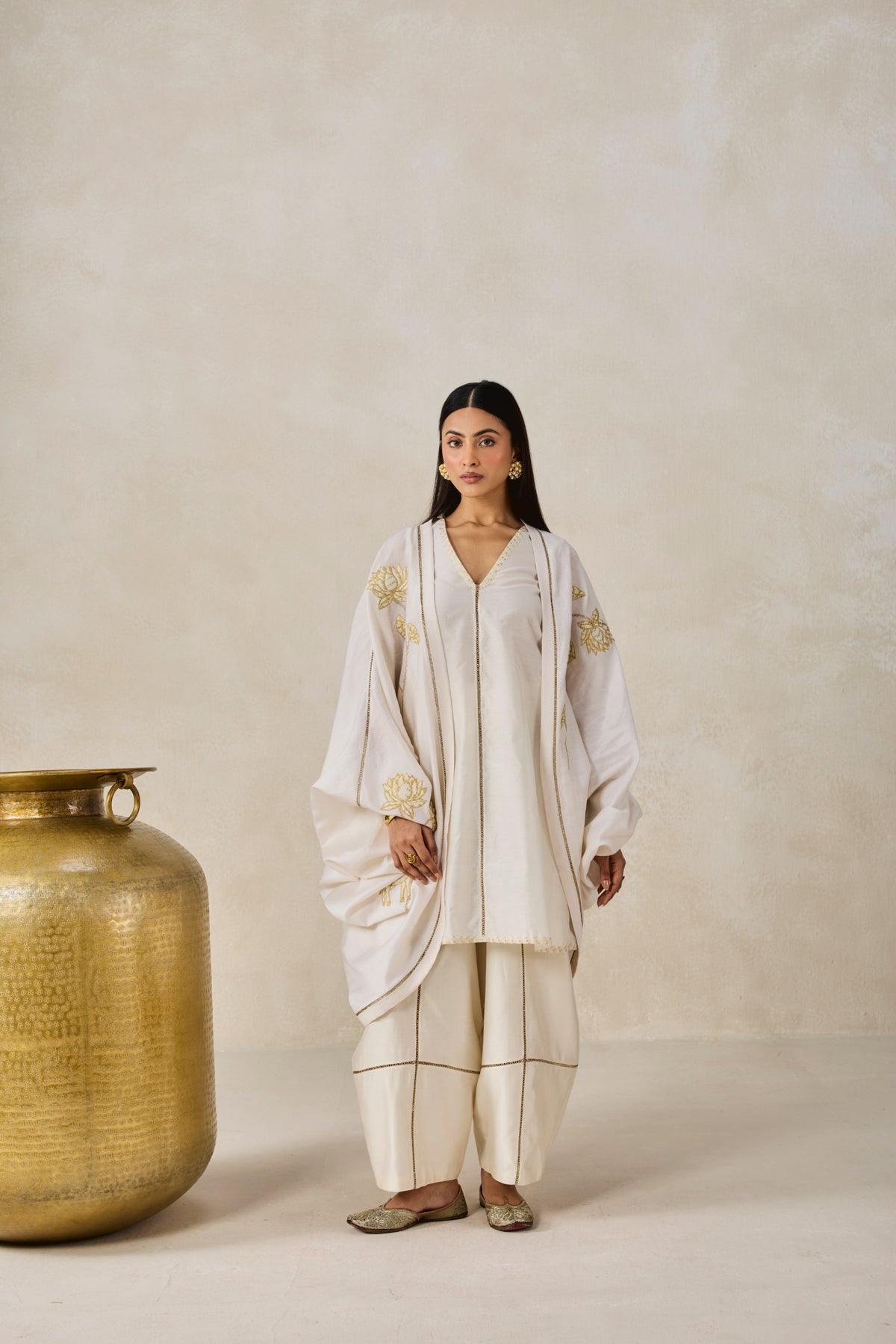 Chanderi Jacket Style Kurta With Salwar Set