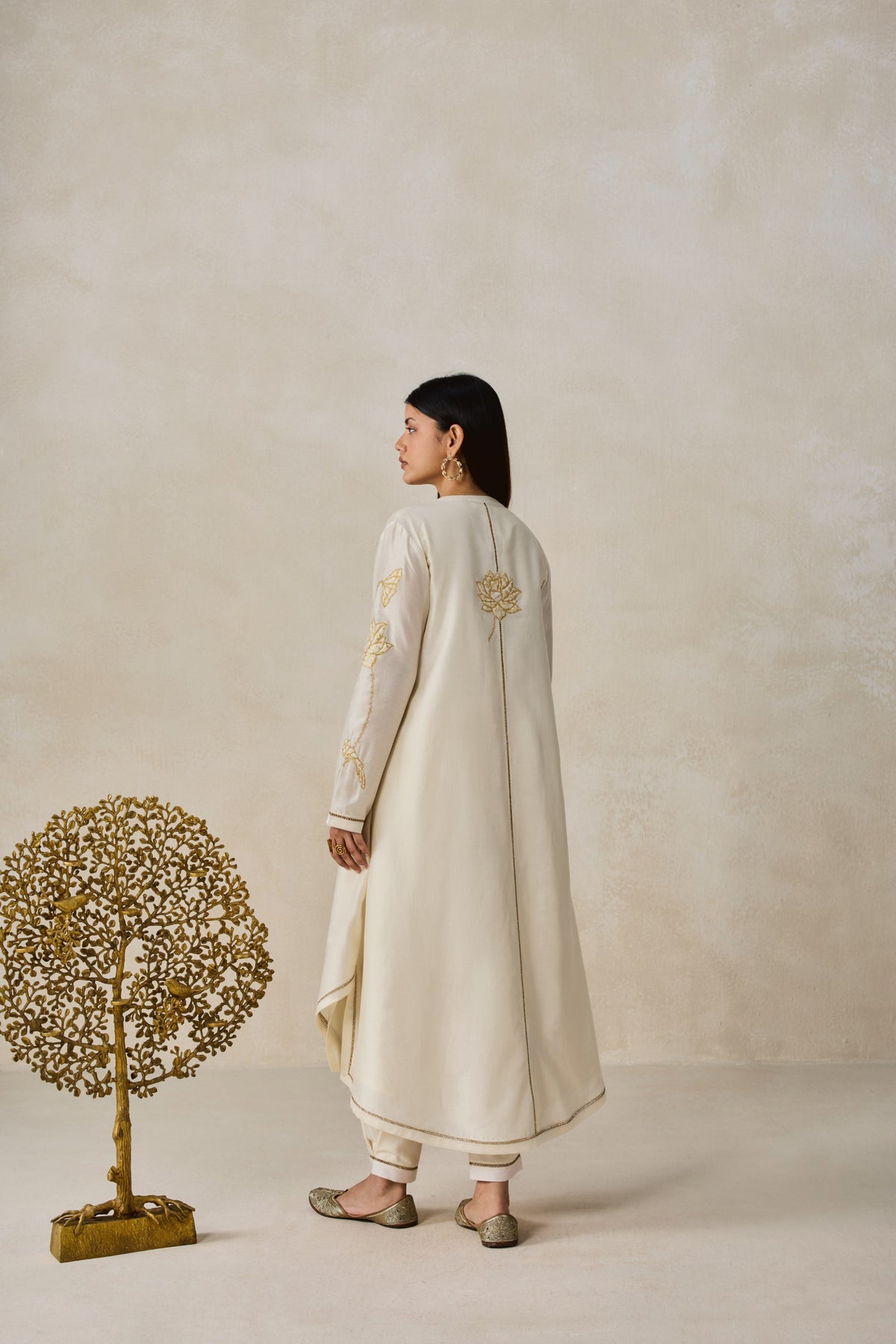 Chanderi Jacket Style Kurta With Pant Set