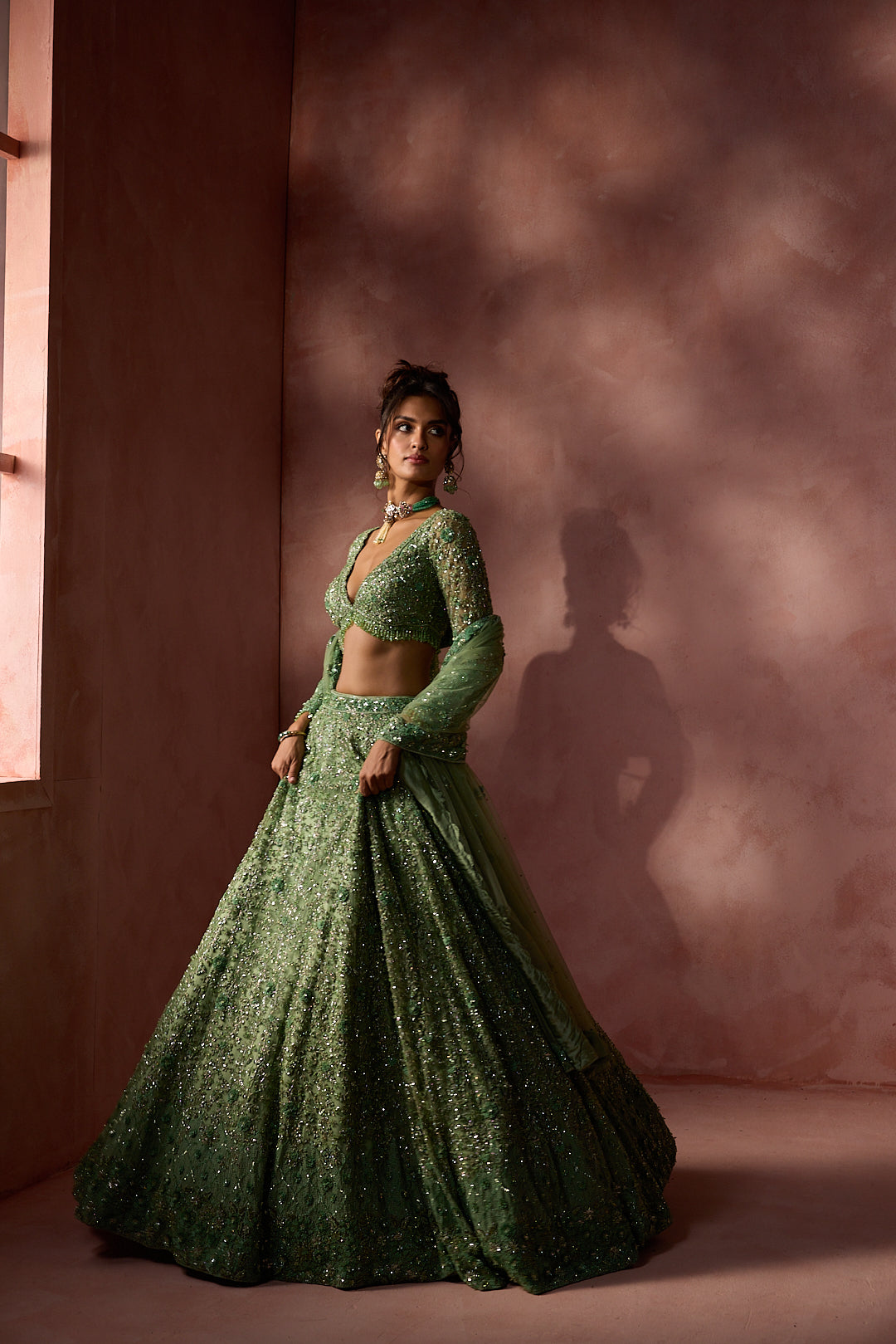 SAGE GREEN LEHENGA SET