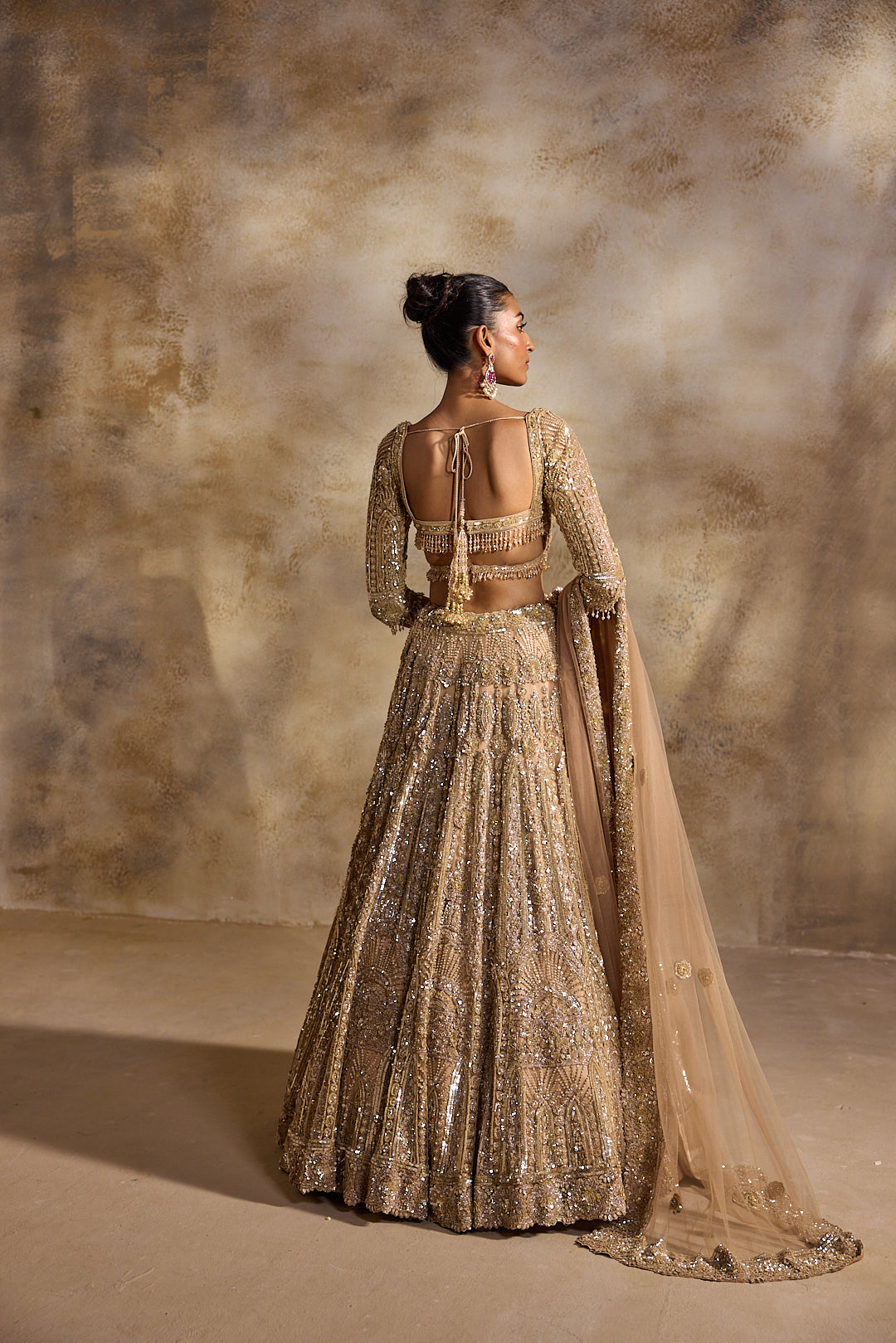 CHAMPAGNE GOLD LEHENGA CHOLI DUPATTA