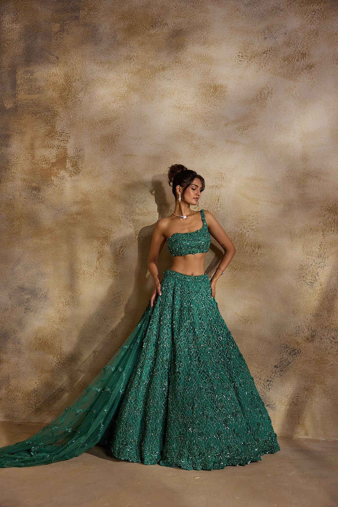 FOREST GREEN LEHENGA CHOLI DUPATTA