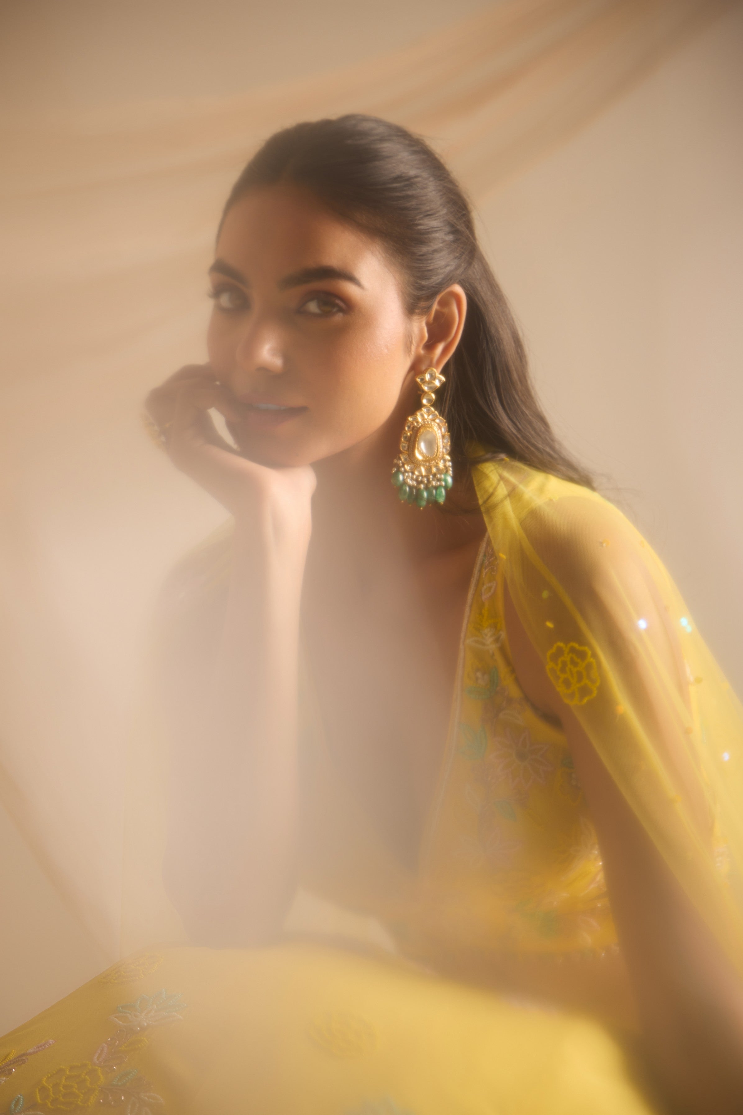 Yellow lehanga with blouse & dupatta set