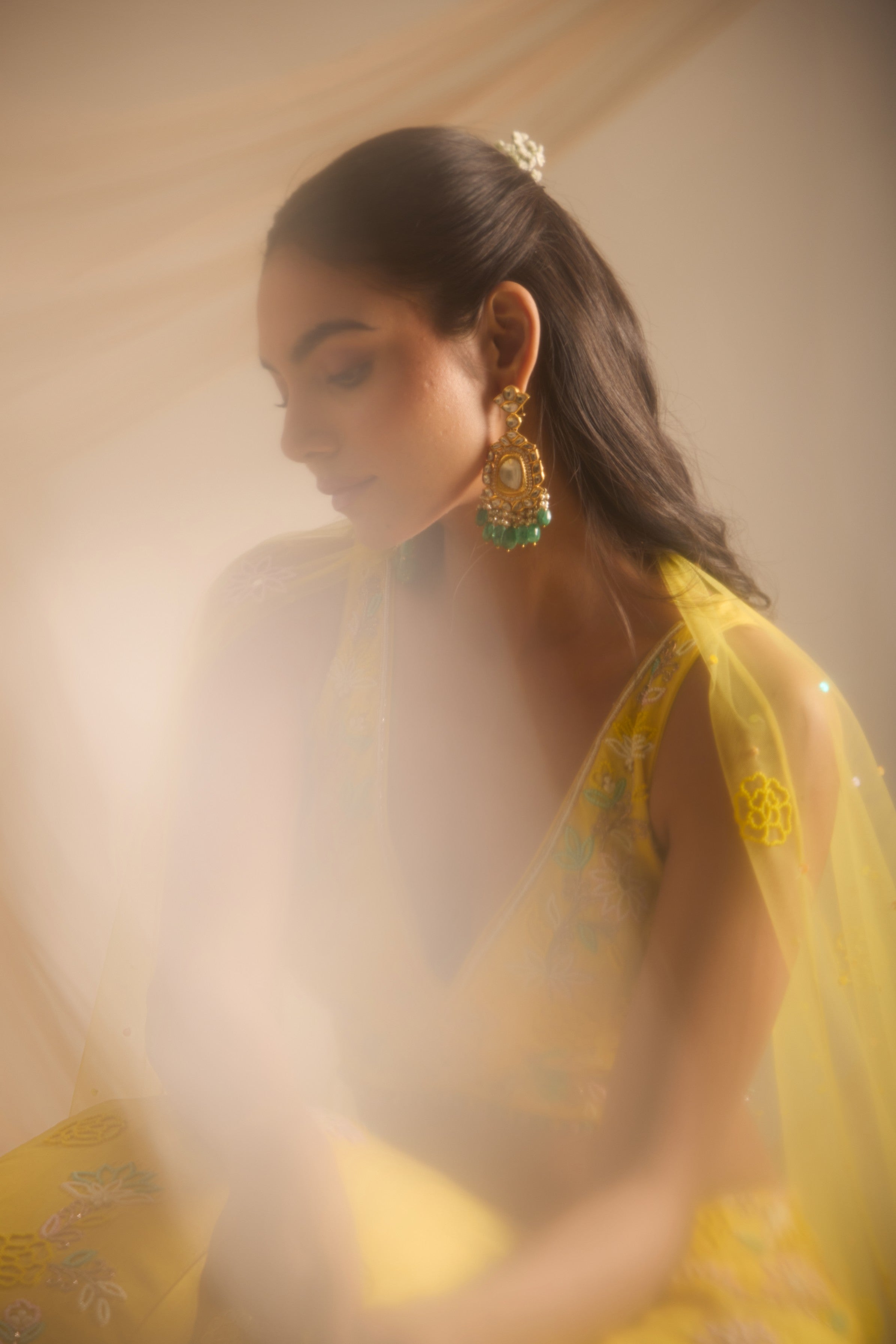 Yellow lehanga with blouse & dupatta set