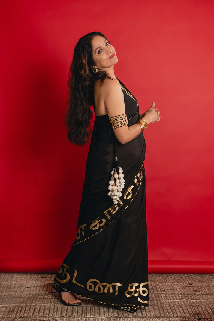 Black Madras Muse Saree 2