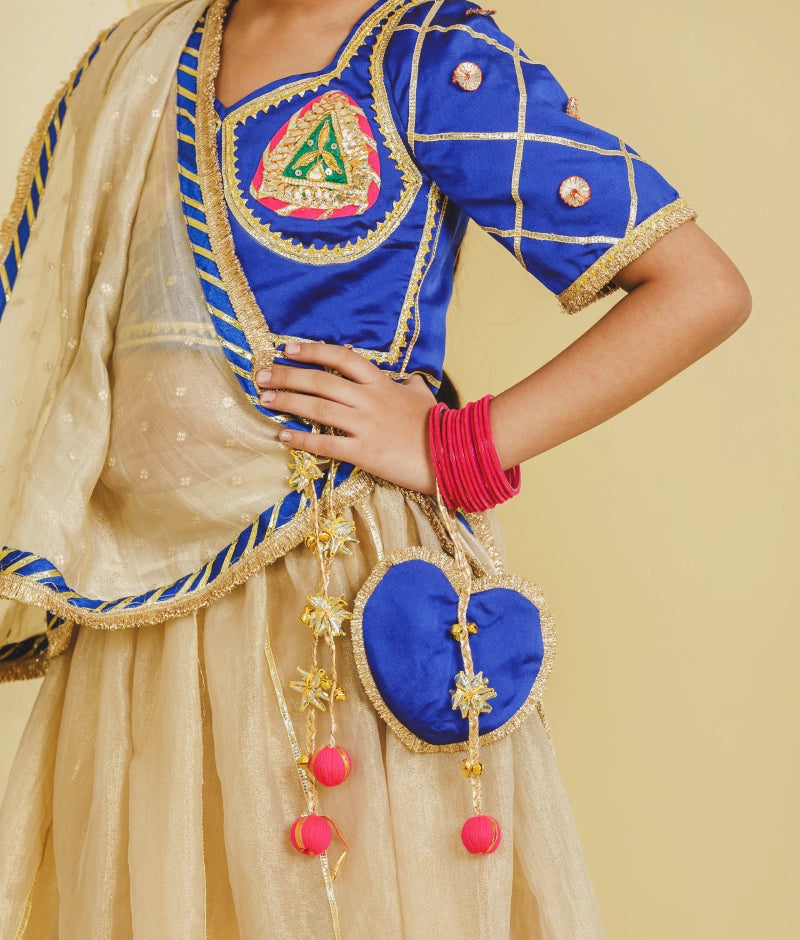 Blue Aangi Choli with Lehenga Set