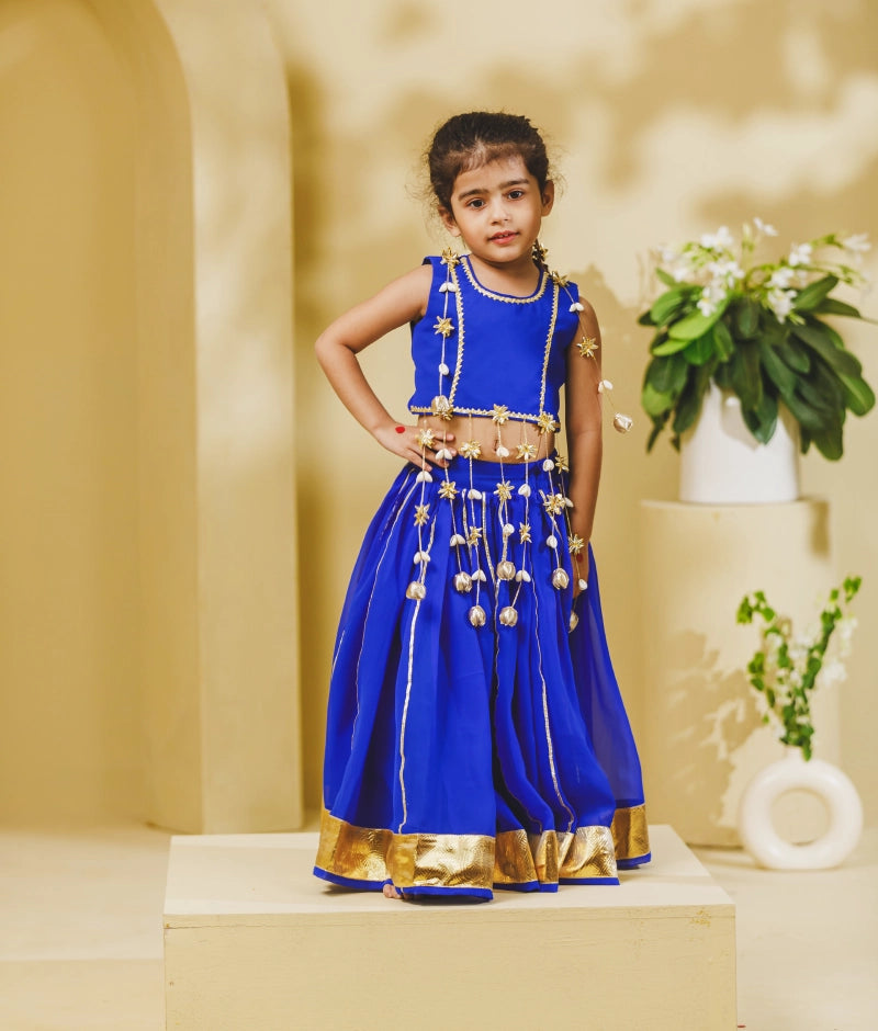 Blue Georgette Lehenga Choli Set