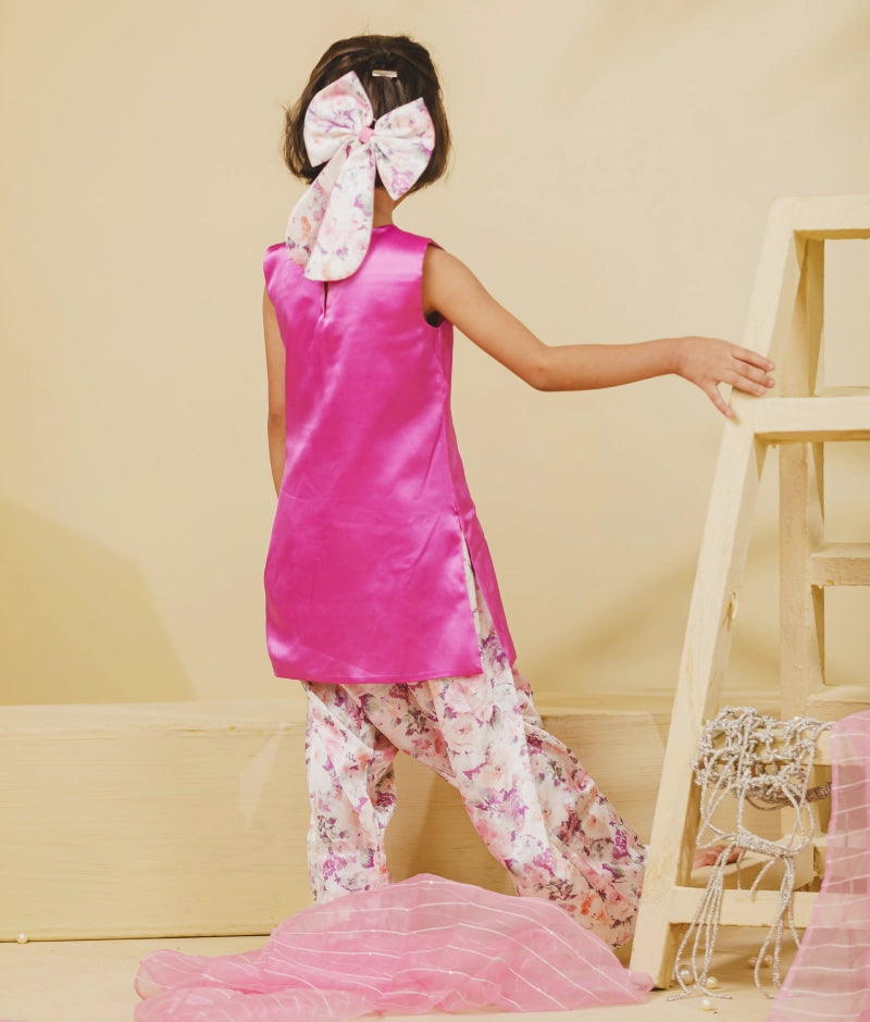 Purple Kurti with Printed Salwar