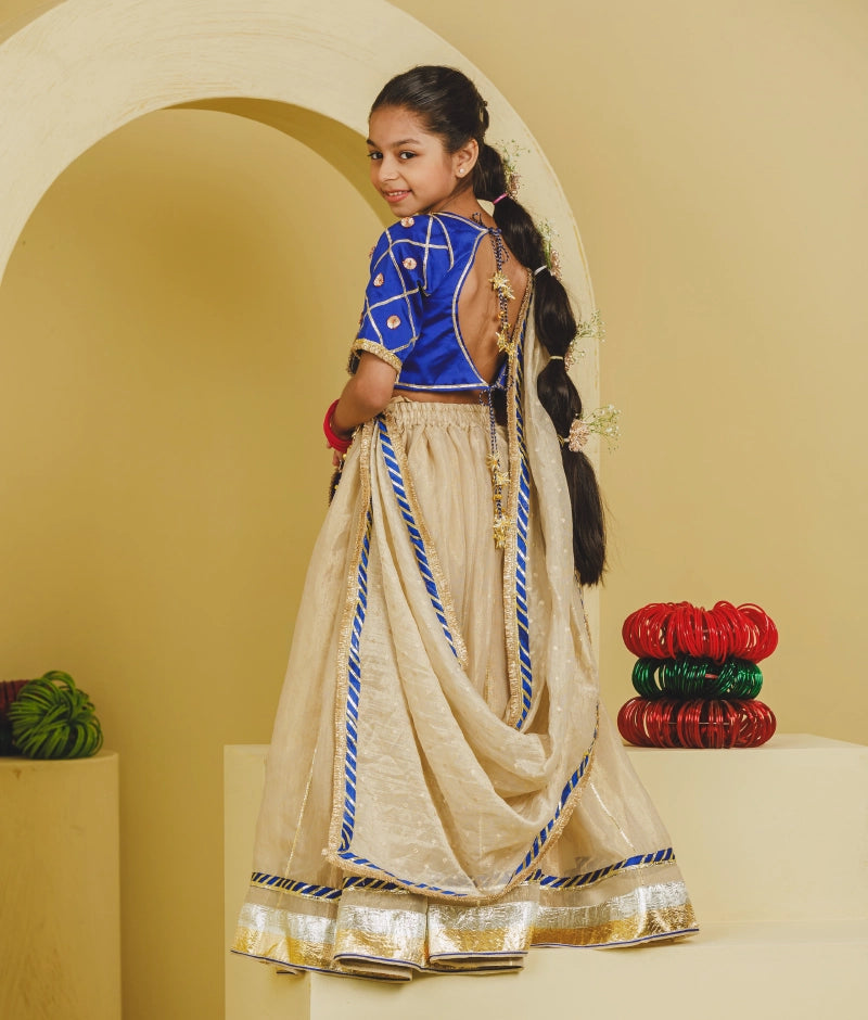 Blue Aangi Choli with Lehenga Set