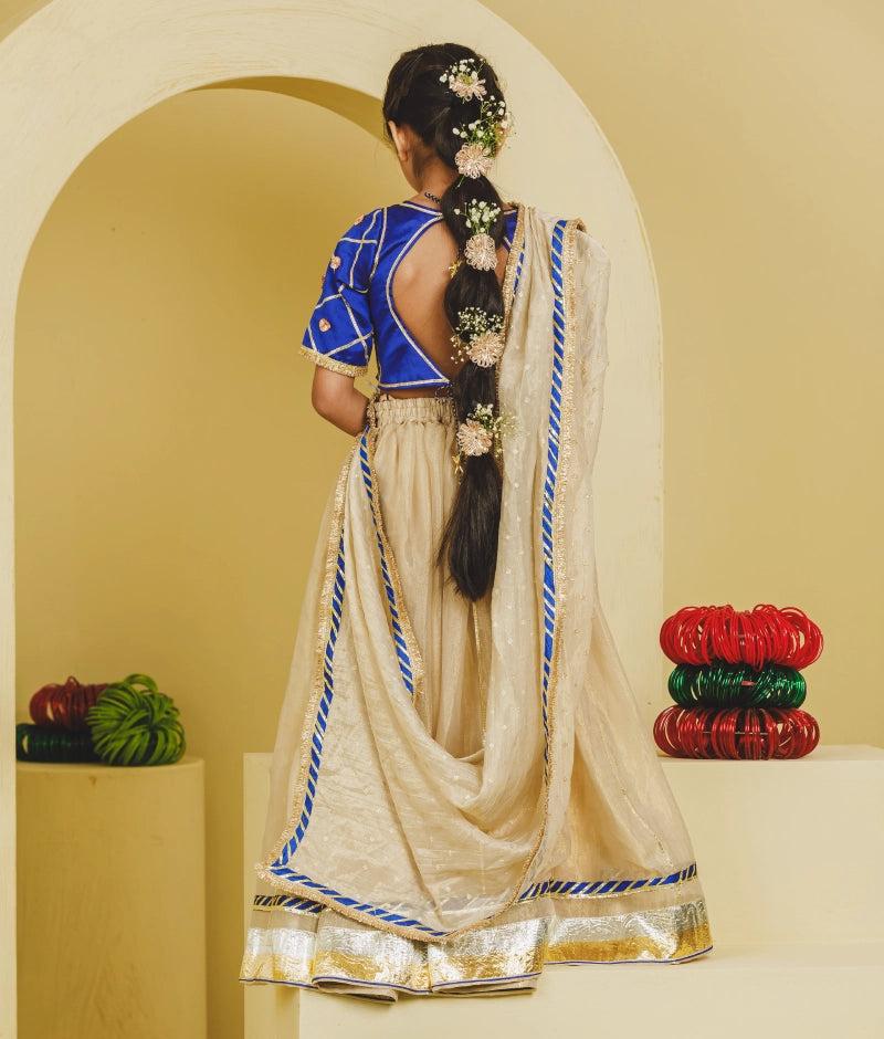 Blue Aangi Choli with Lehenga Set