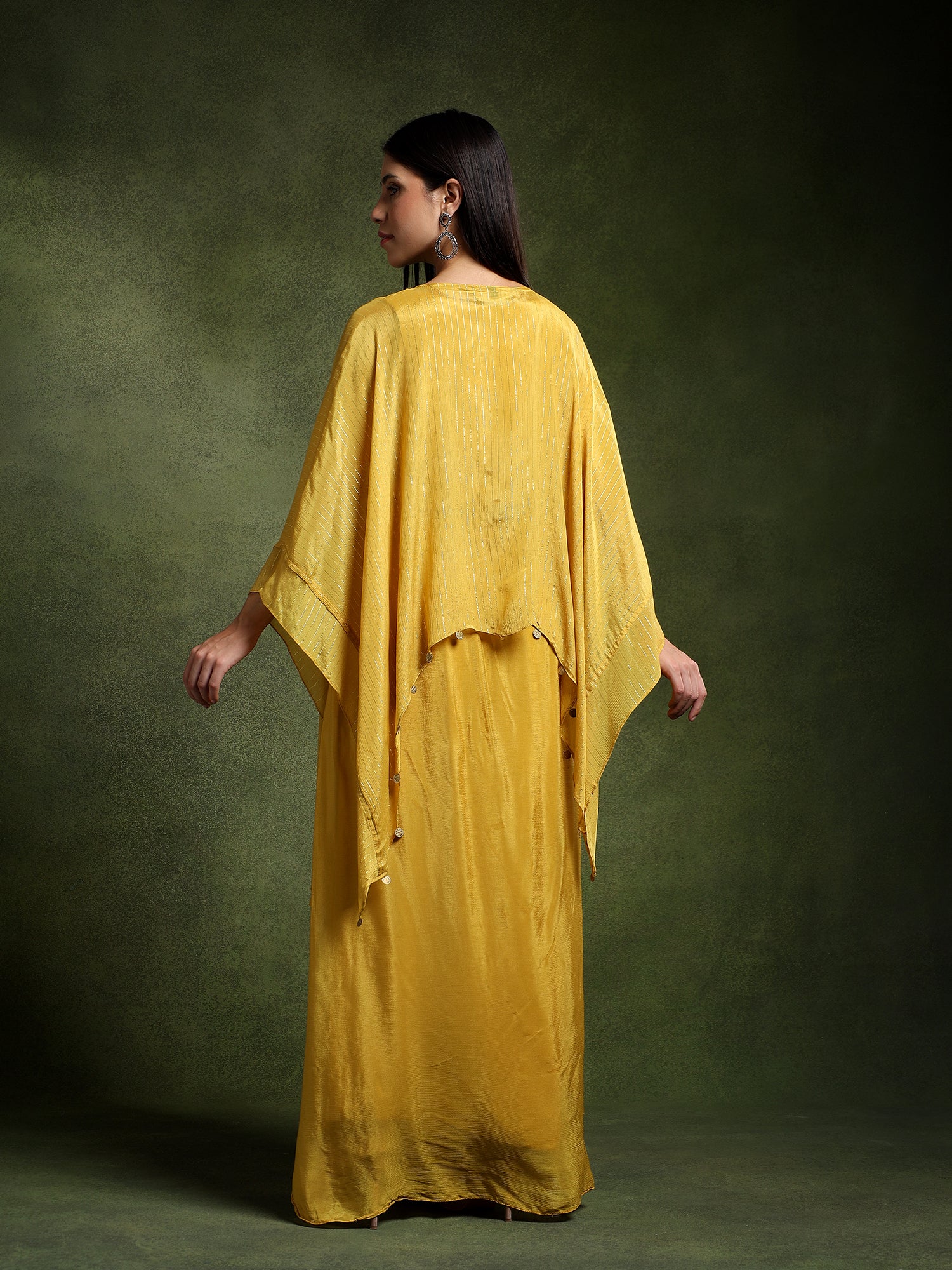 Chrome Yellow Chinon Skirt with Kimono