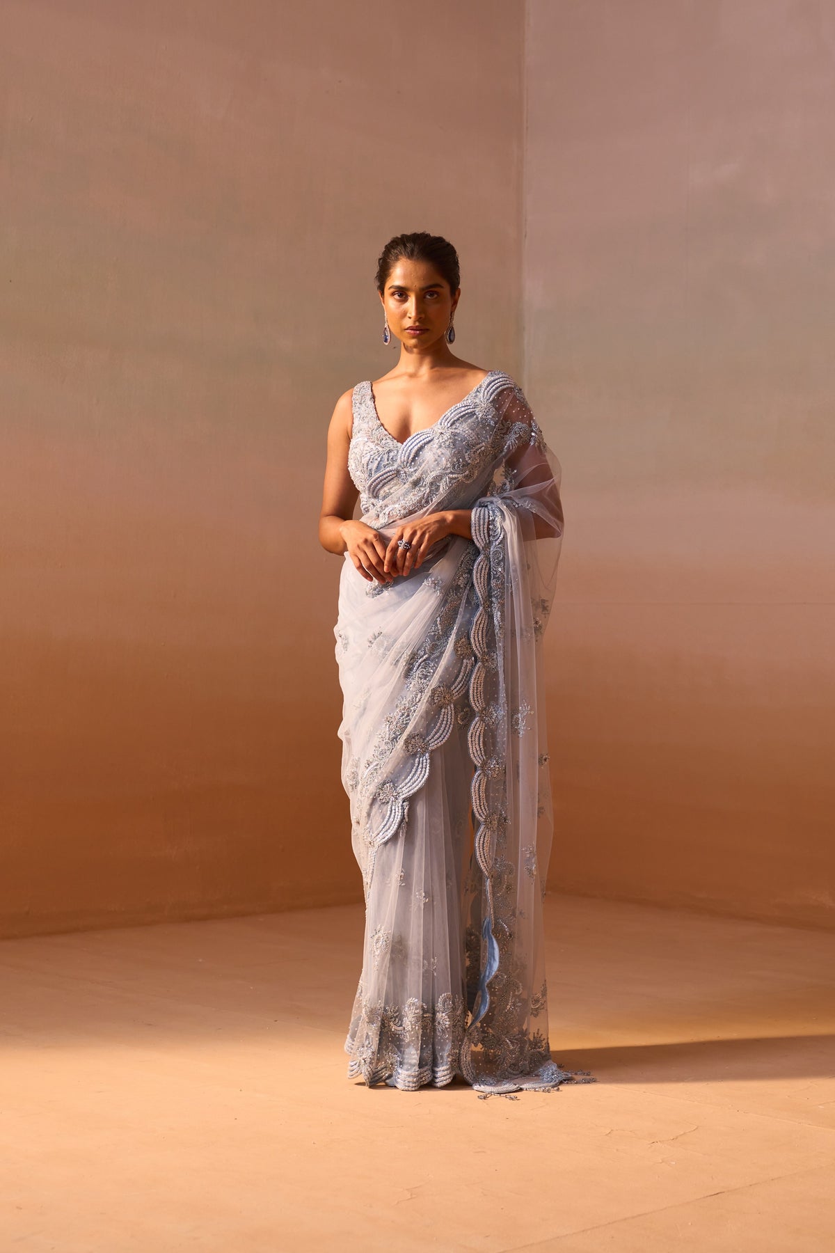 POWDER BLUE SAREE