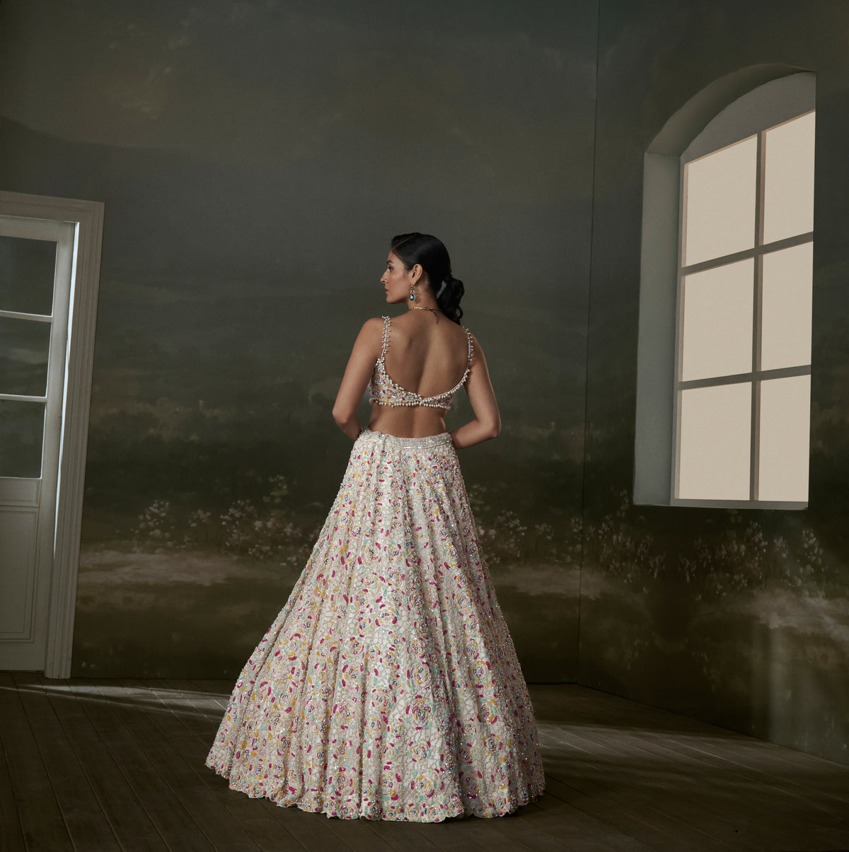 Ivory Multicolored Lehenga Choli Set