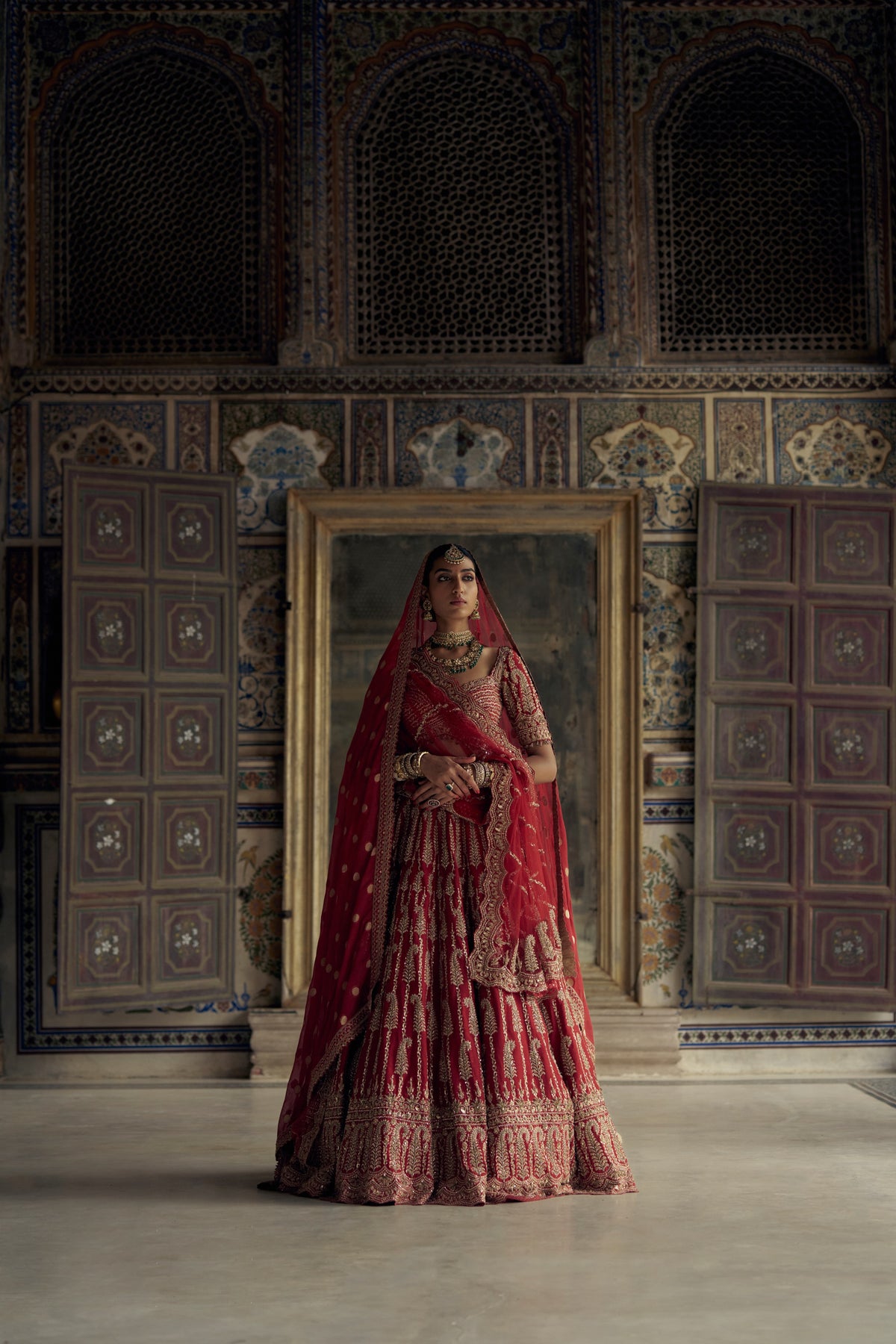 Red Adaa Lehenga
