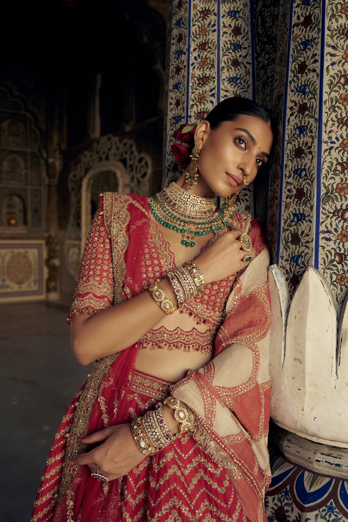 Red Ziya Lehenga