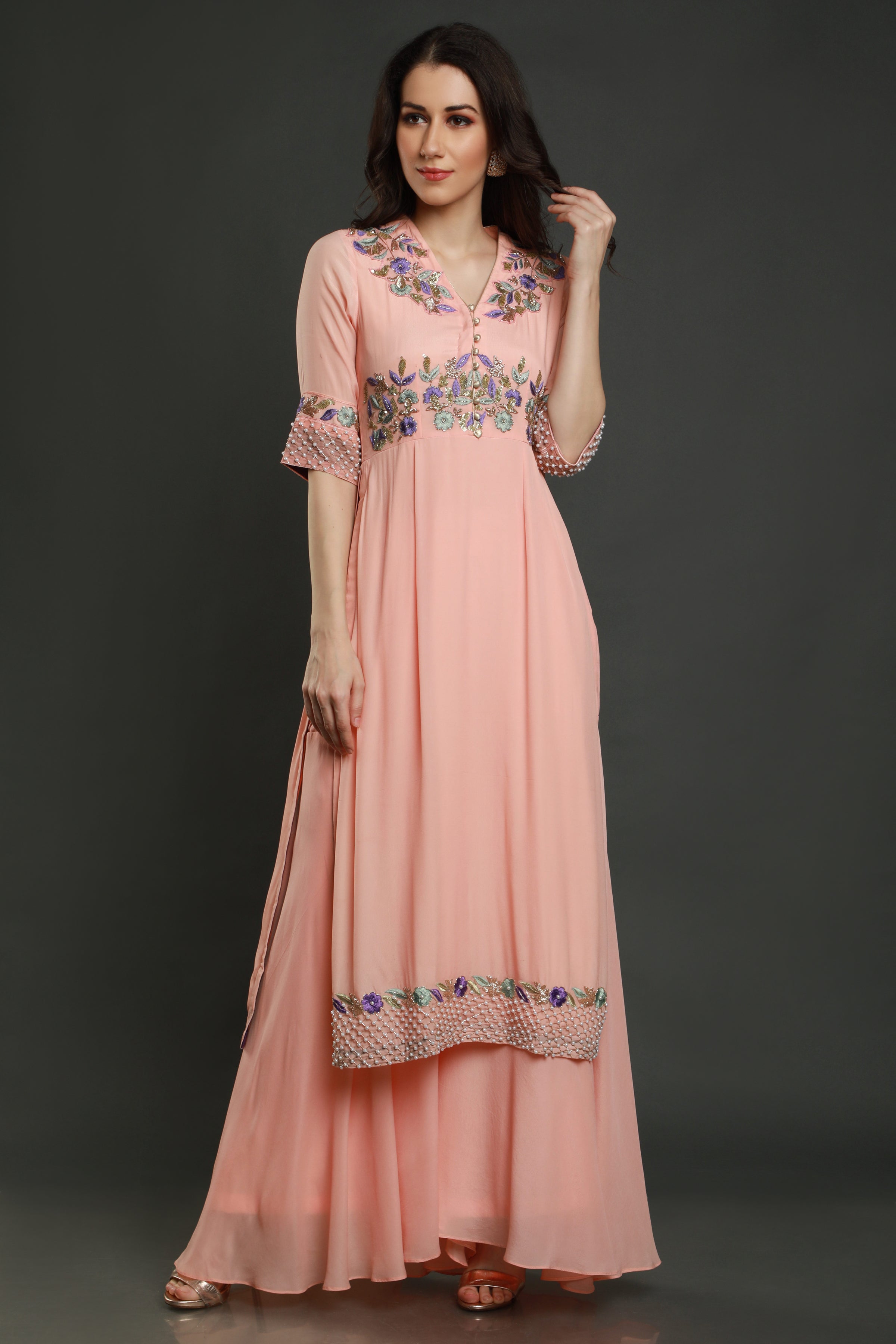 Kurta with garara and shaded dupatta