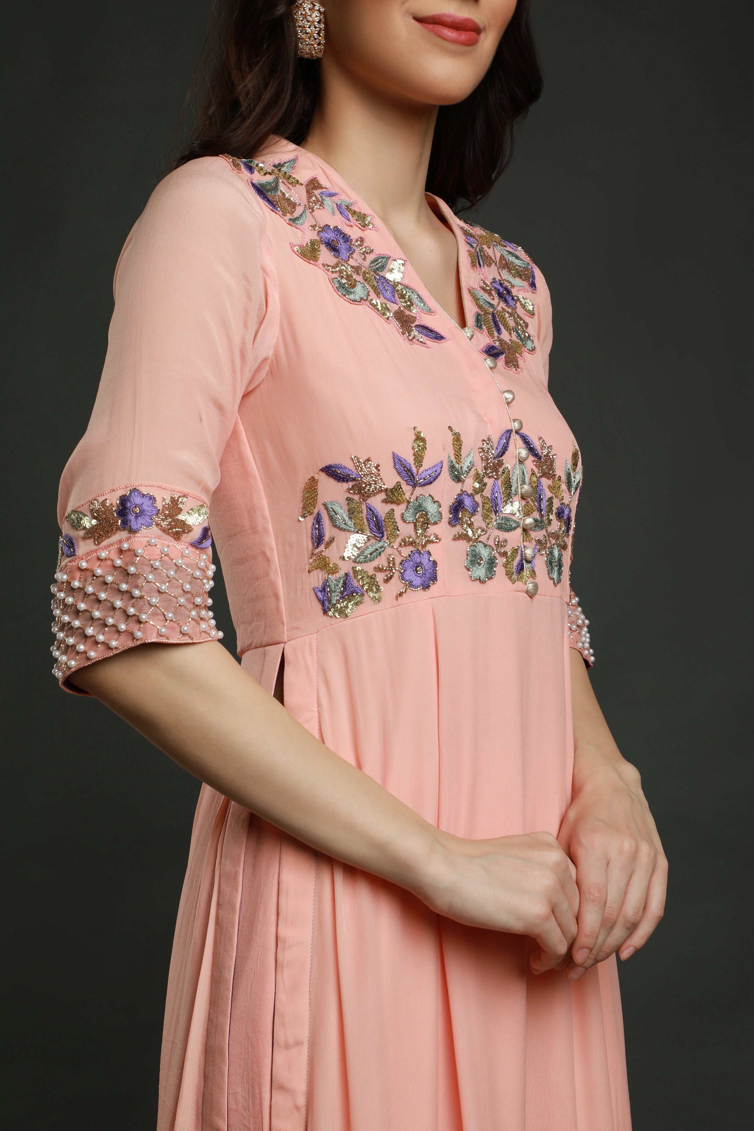 Kurta with garara and shaded dupatta