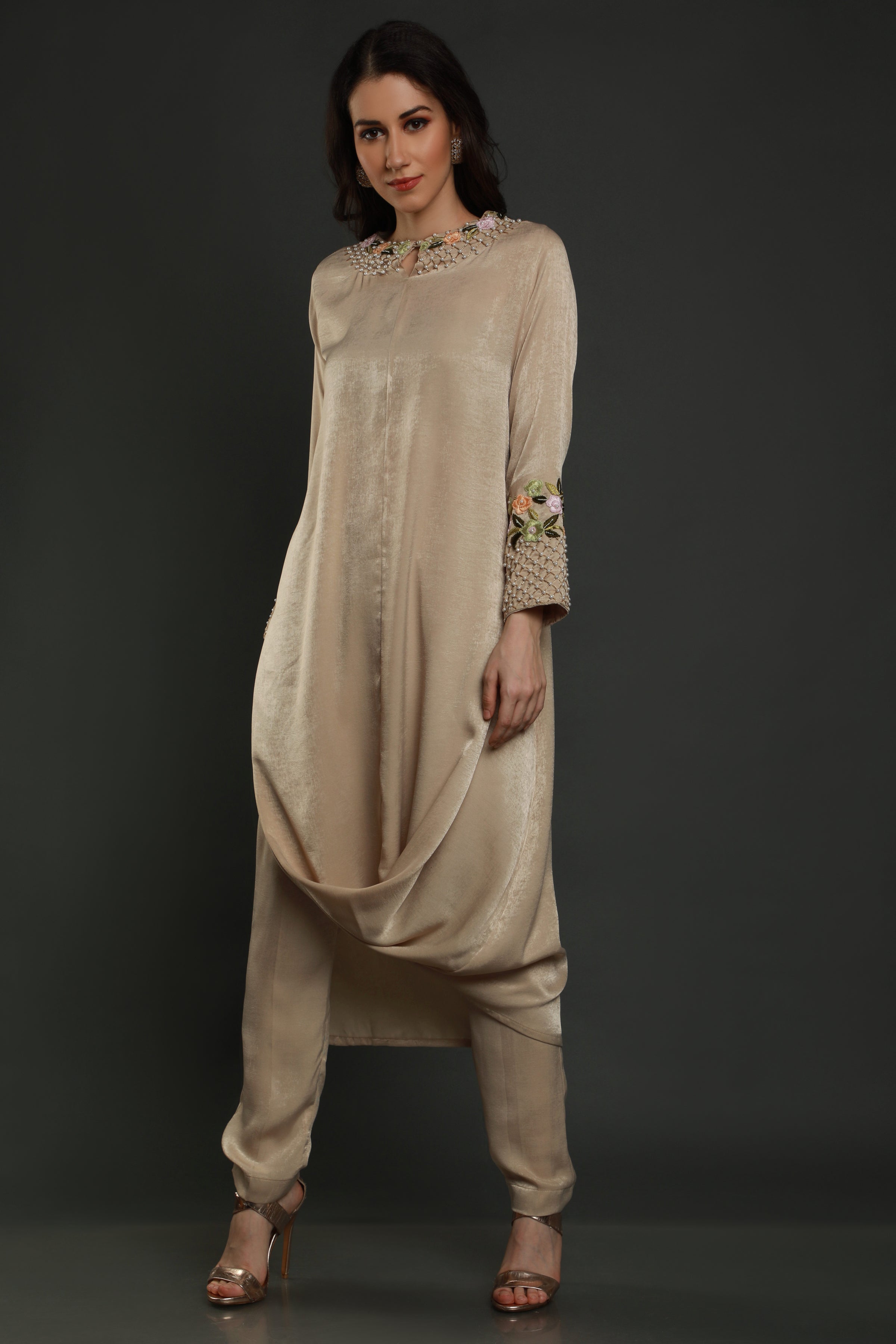 Barca Sand Drape tunic with pants