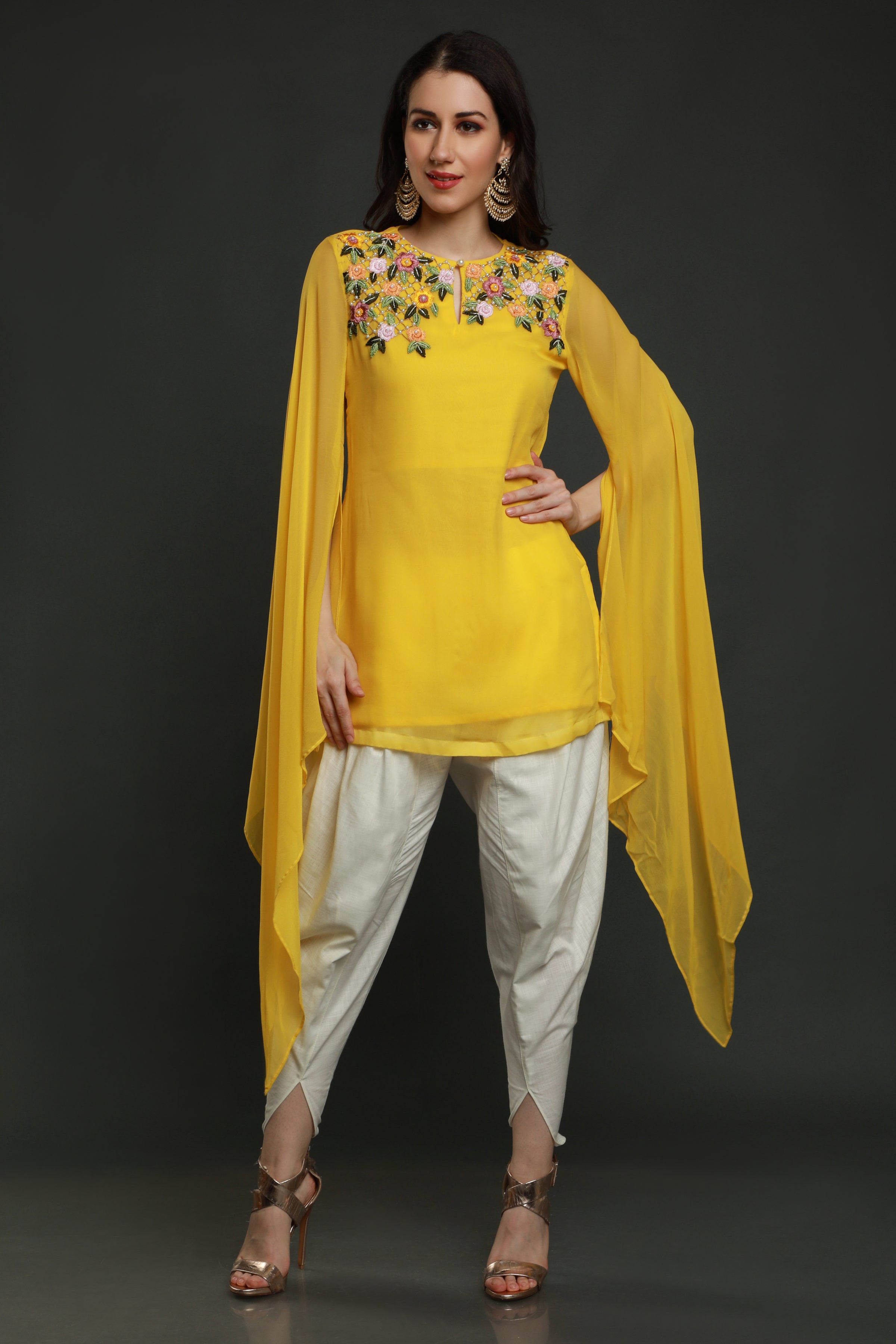 Amarillo Short Kurta with Dhoti