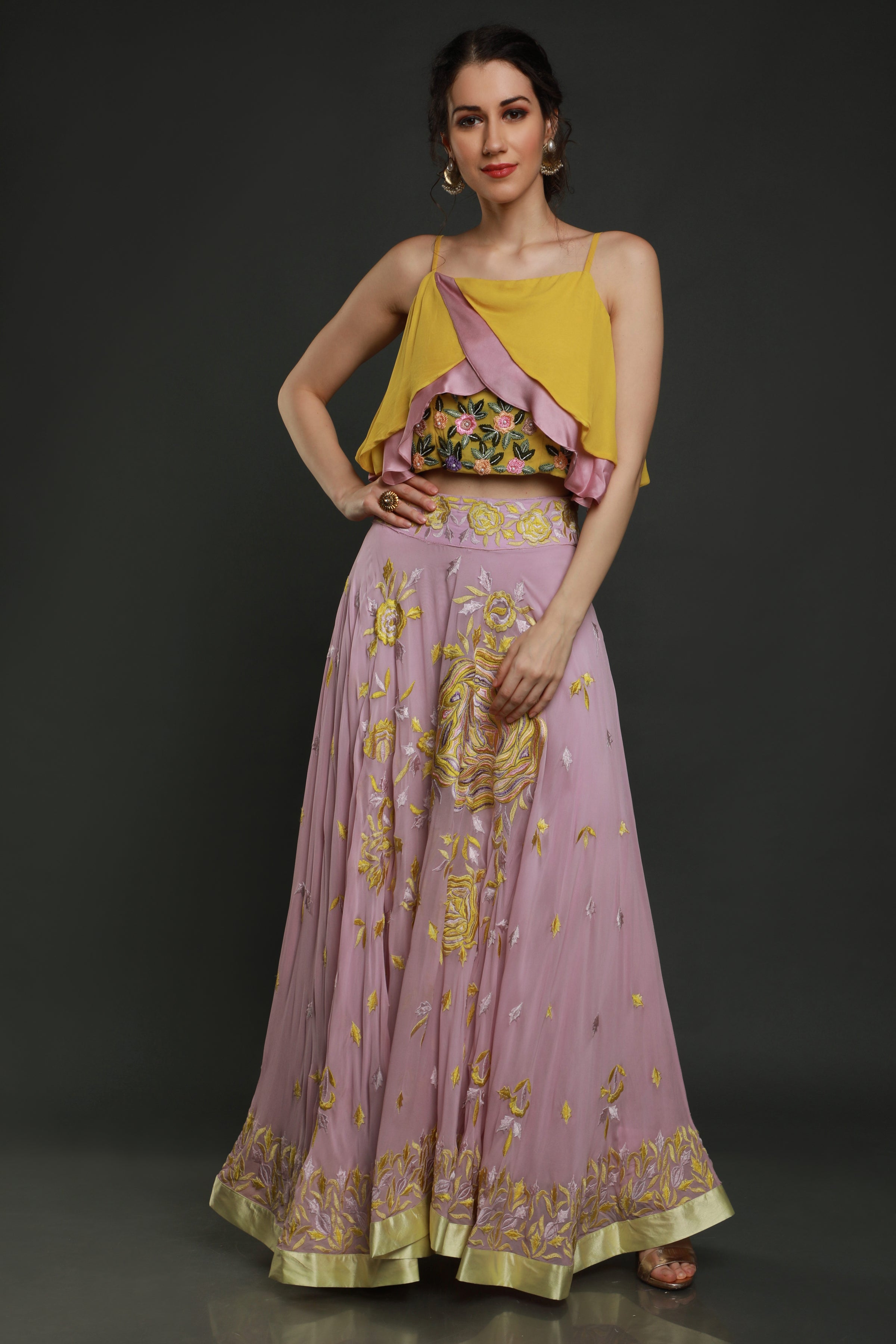 Rooh Skirt with layered blouse