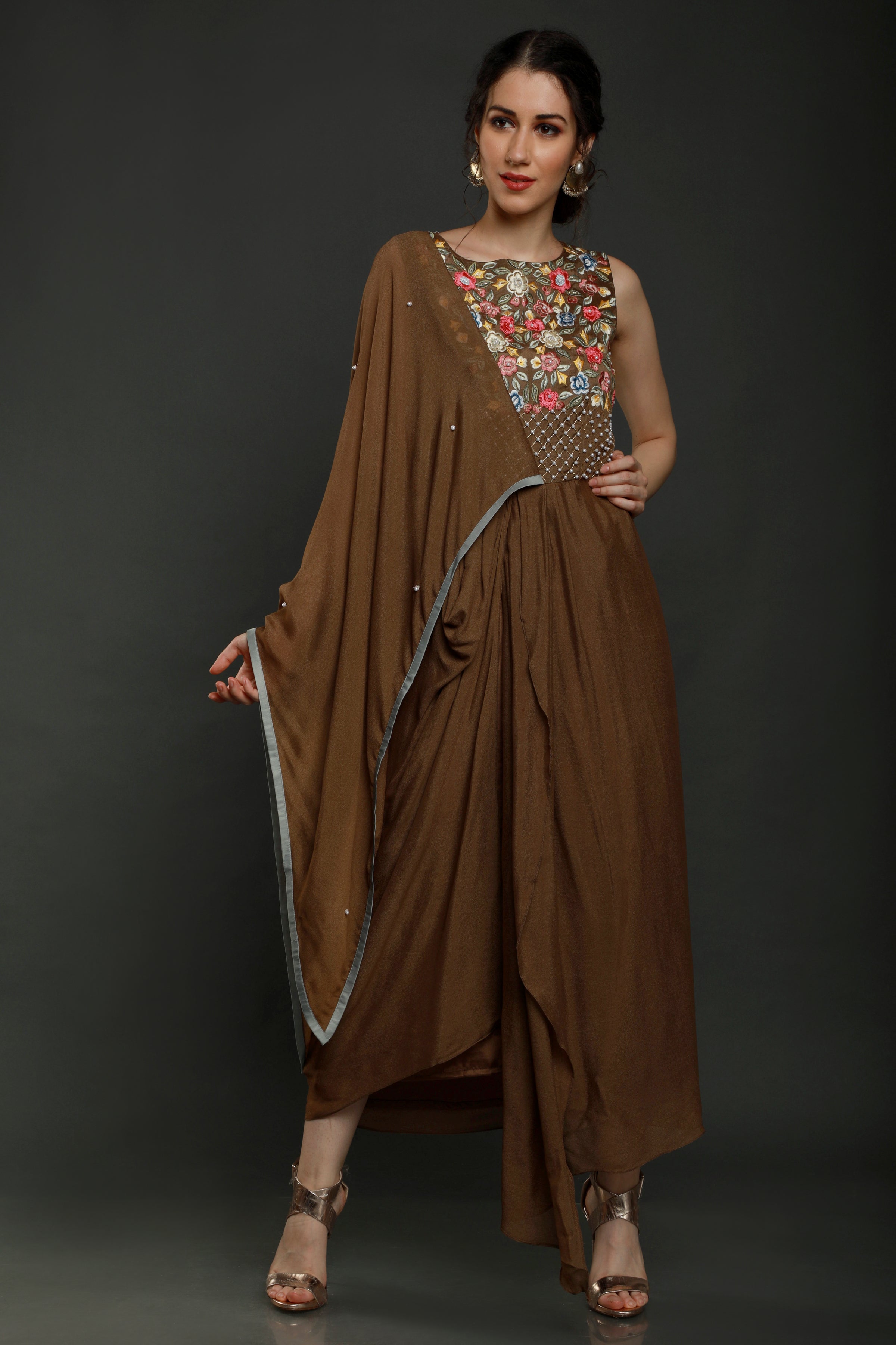Afza Dhoti drape dress