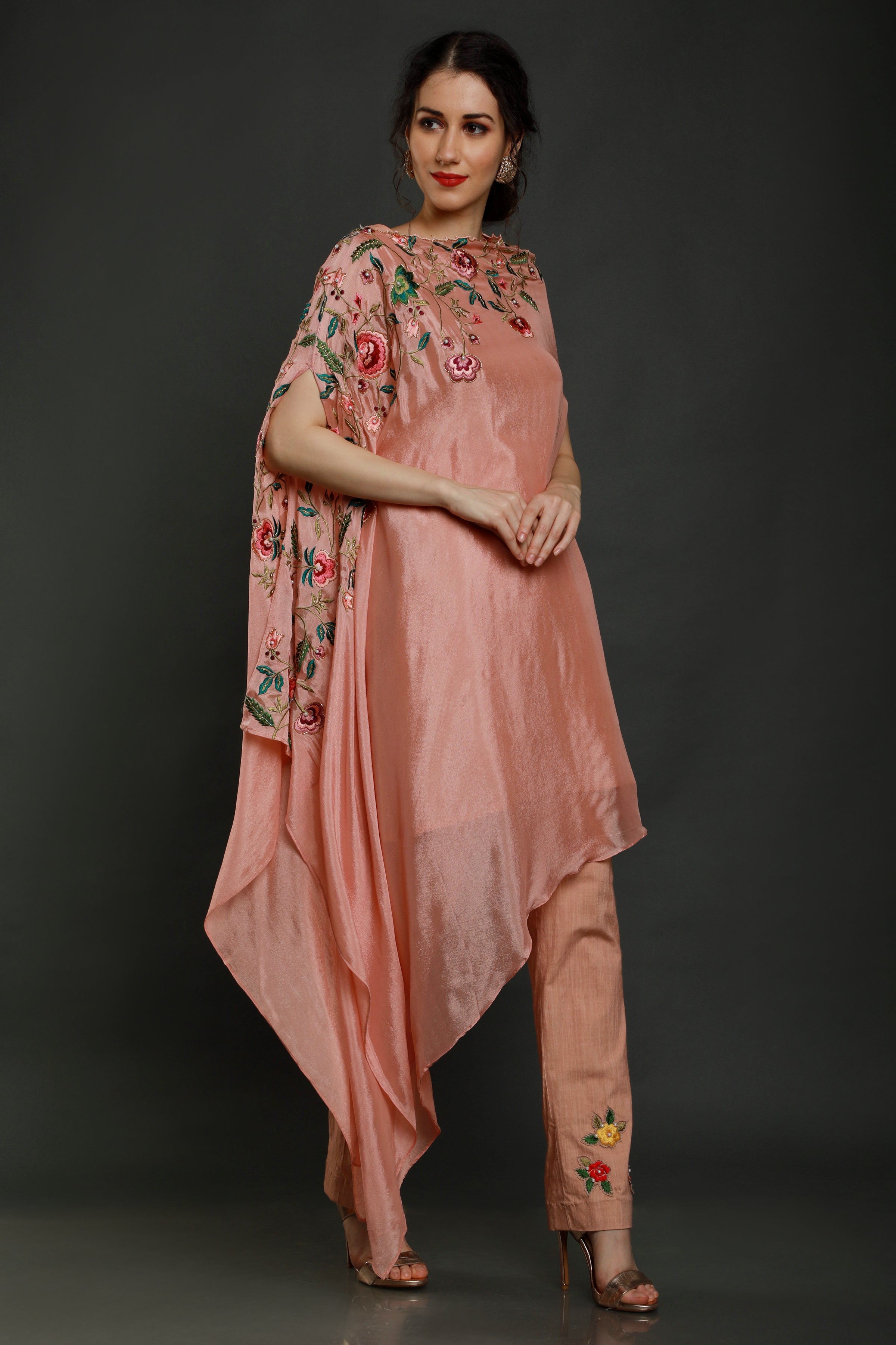 Ariana One Side drape kaftan with  pants