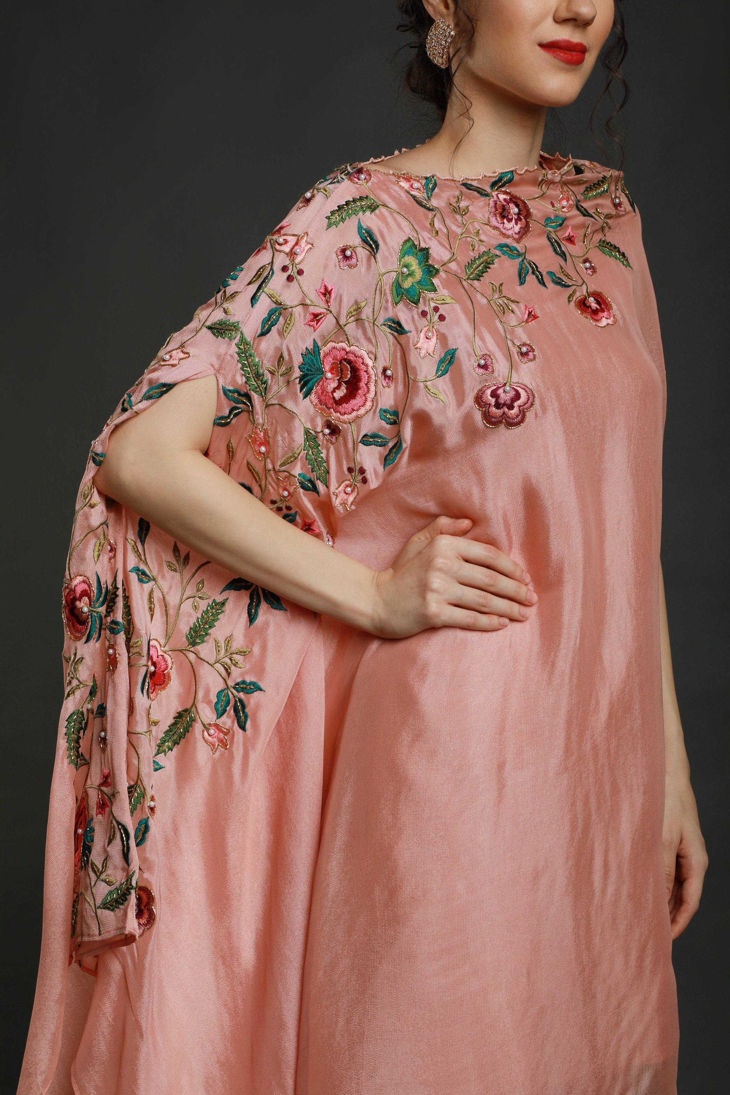 Ariana One Side drape kaftan with  pants