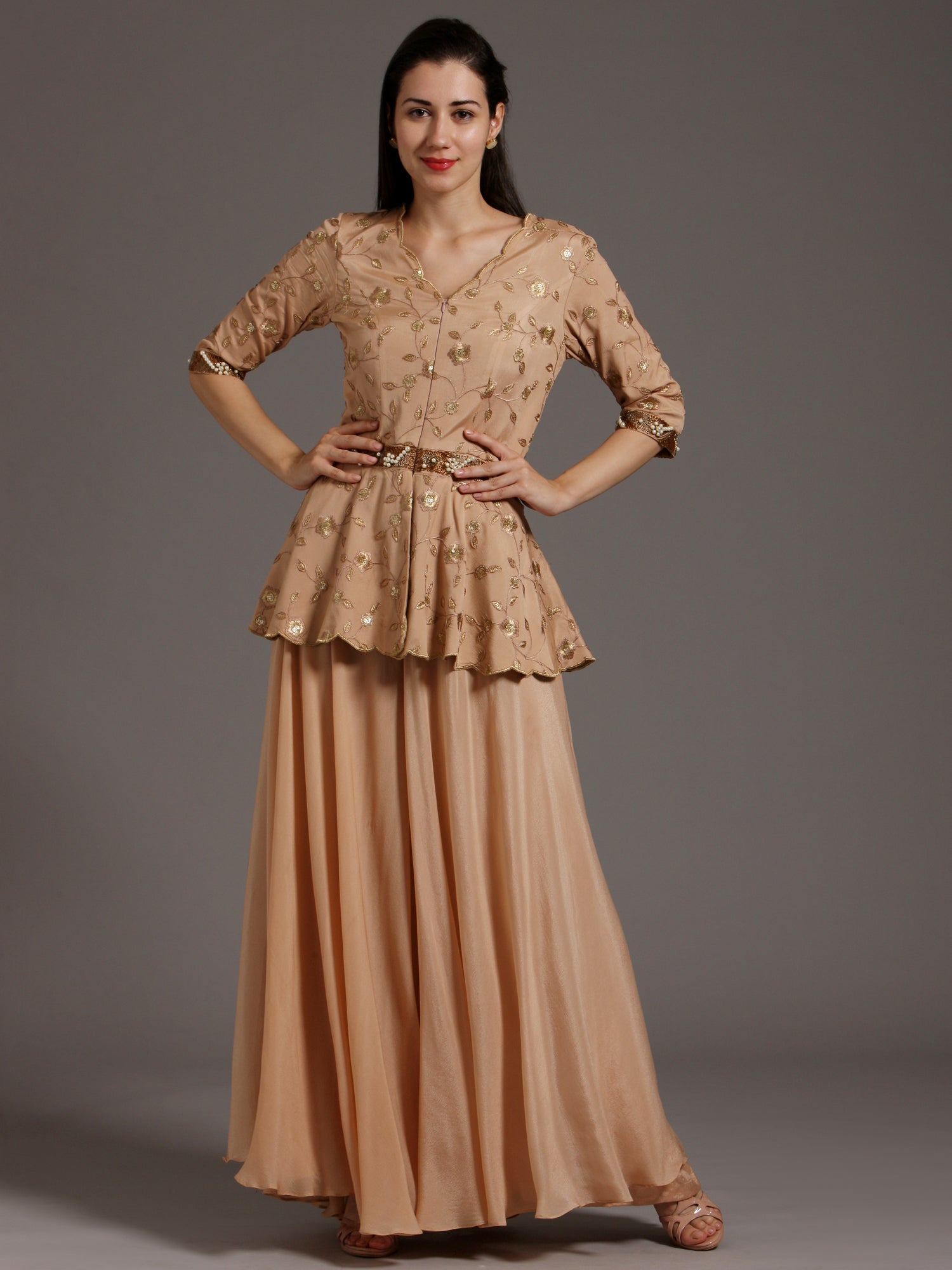 Aasia Peplum flared jumpsuit