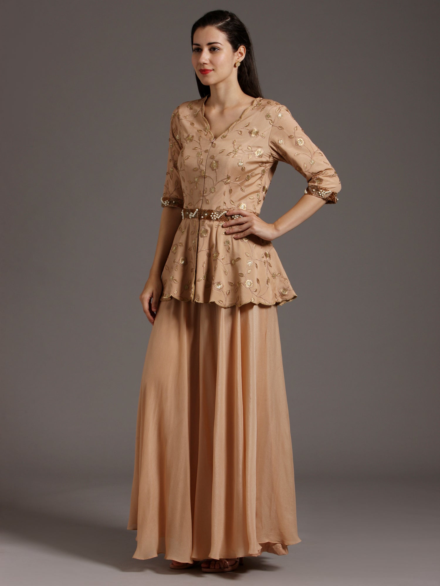 Aasia Peplum flared jumpsuit