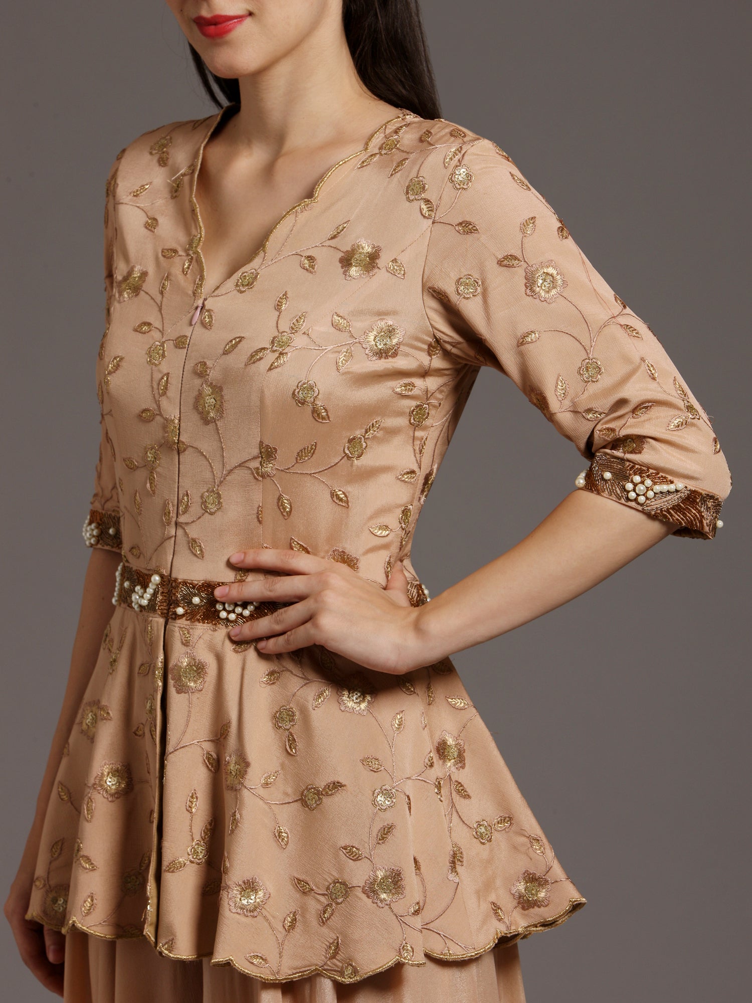 Aasia Peplum flared jumpsuit