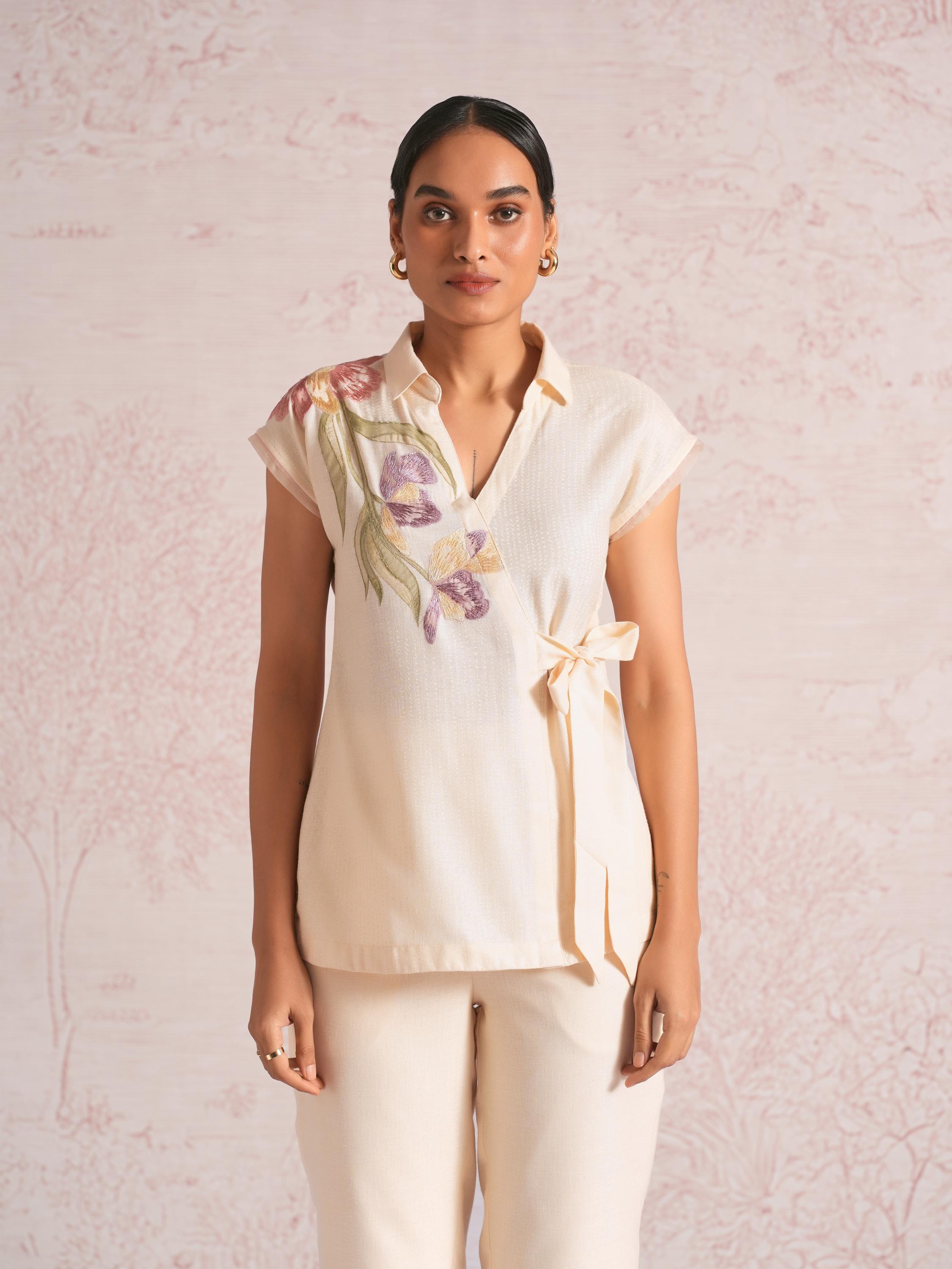 Painted Petals Wrap Co-ord