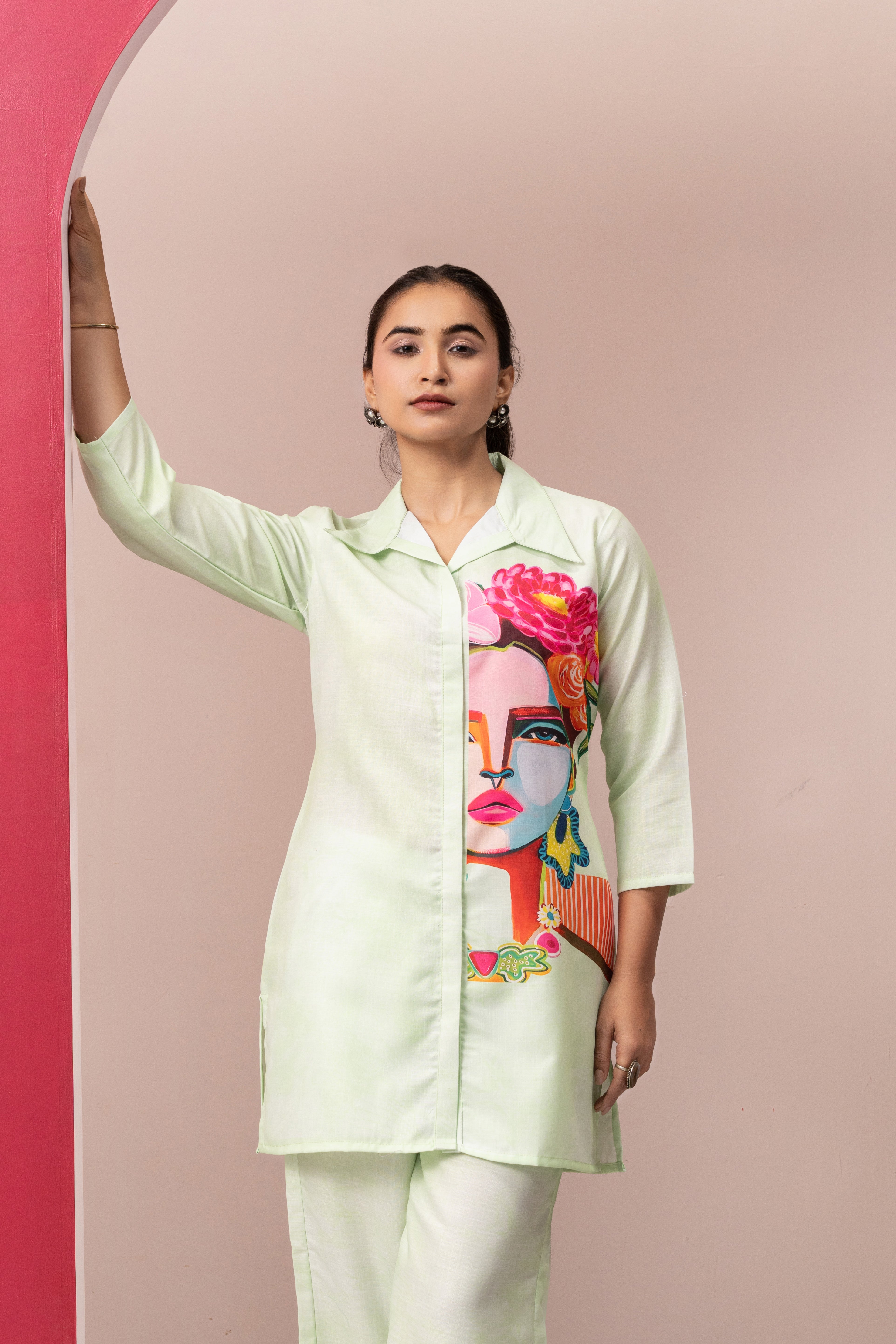 PASTEL Abstract Printed Top With Palazzo