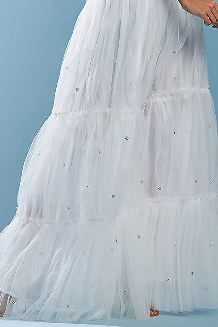 Crystal Tulle Tiered Sharara Set
