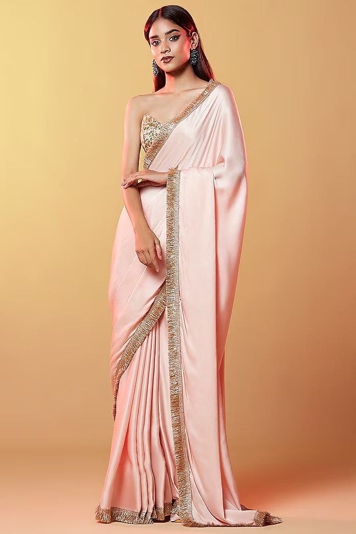 Blush Pink Gajji Silk Saree