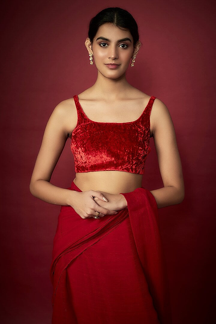 Pink Organza Saree Set