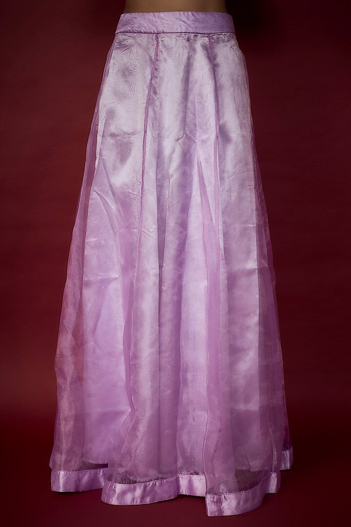 Lilac-Pink Organza Lehenga Set