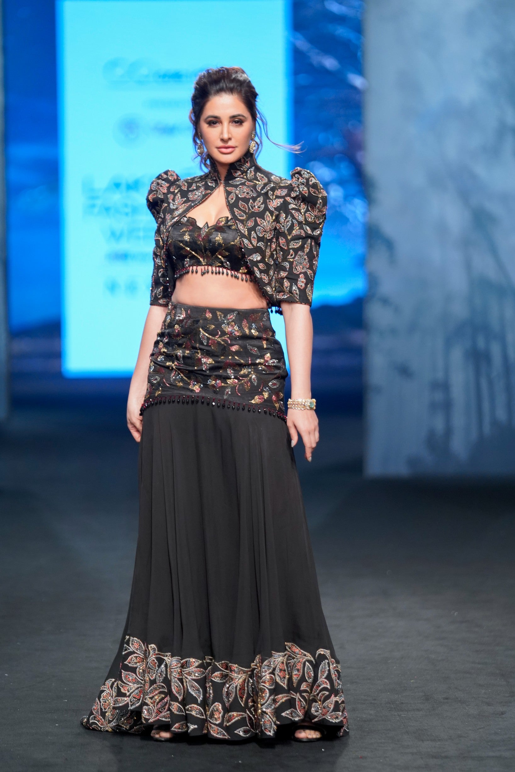 sable black fish tail skirt withblouse and  jacket