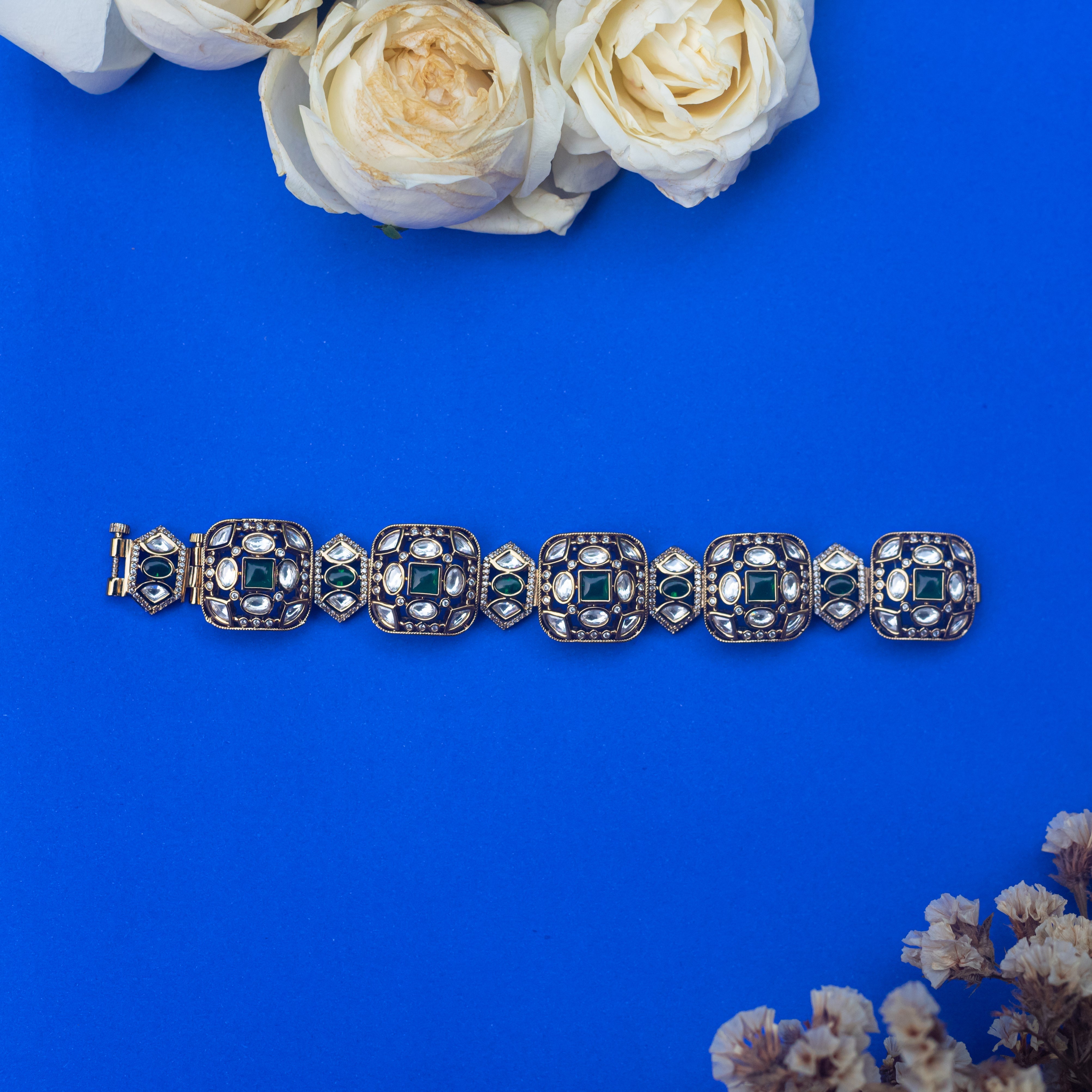 Aditi Green Polki Bracelet