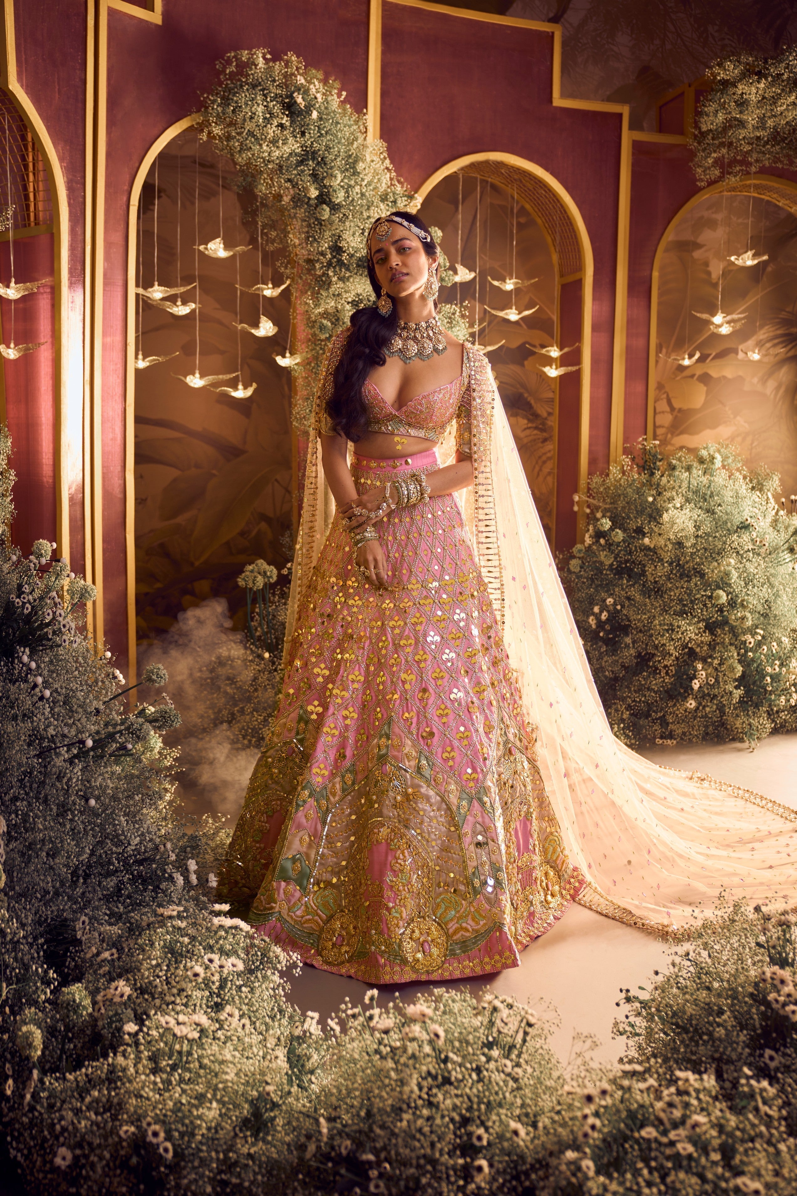 ALICE - BABY PINK ROYAL CARRIAGE LEHENGA SET