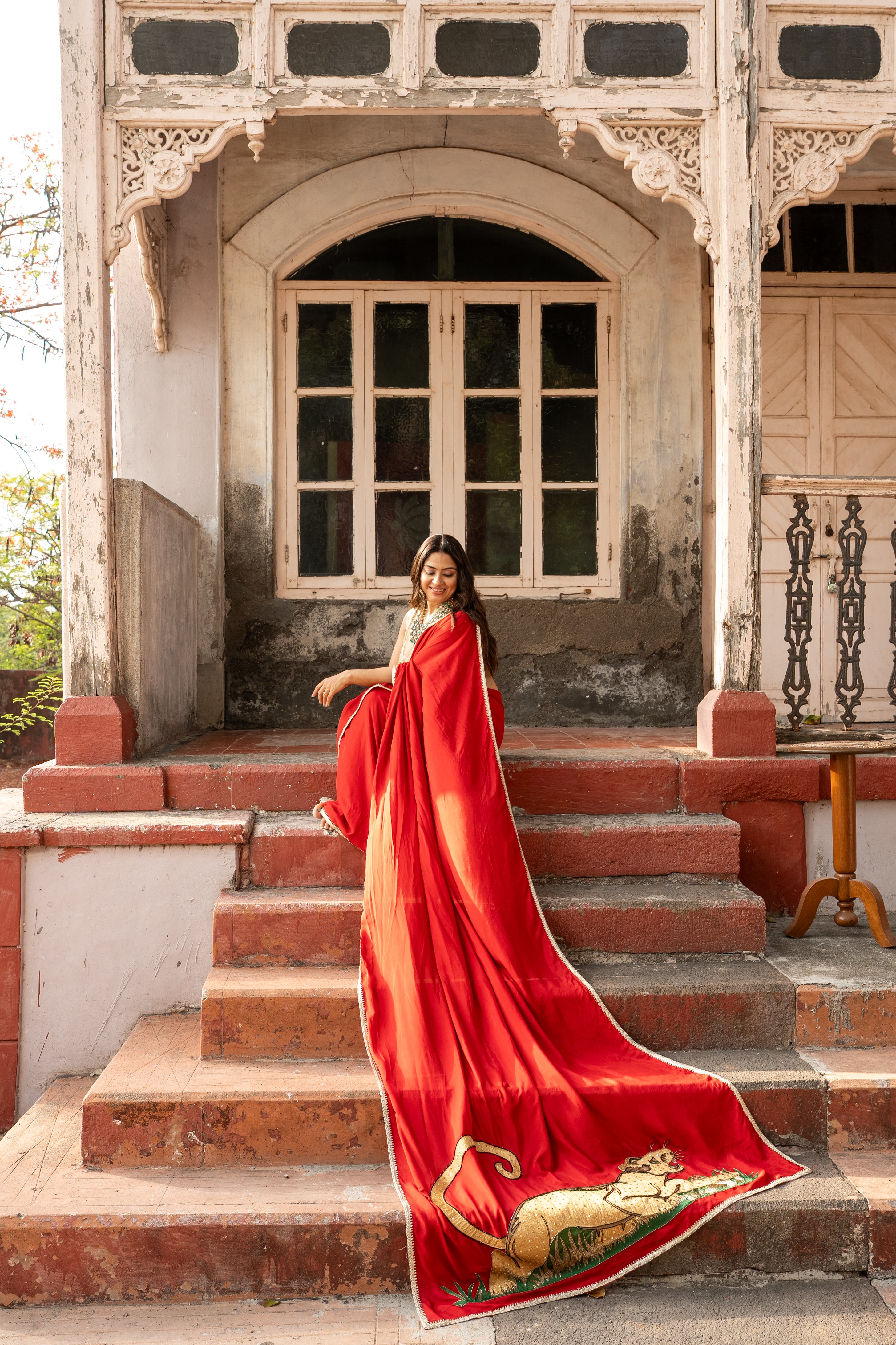 Red Lioness Saree