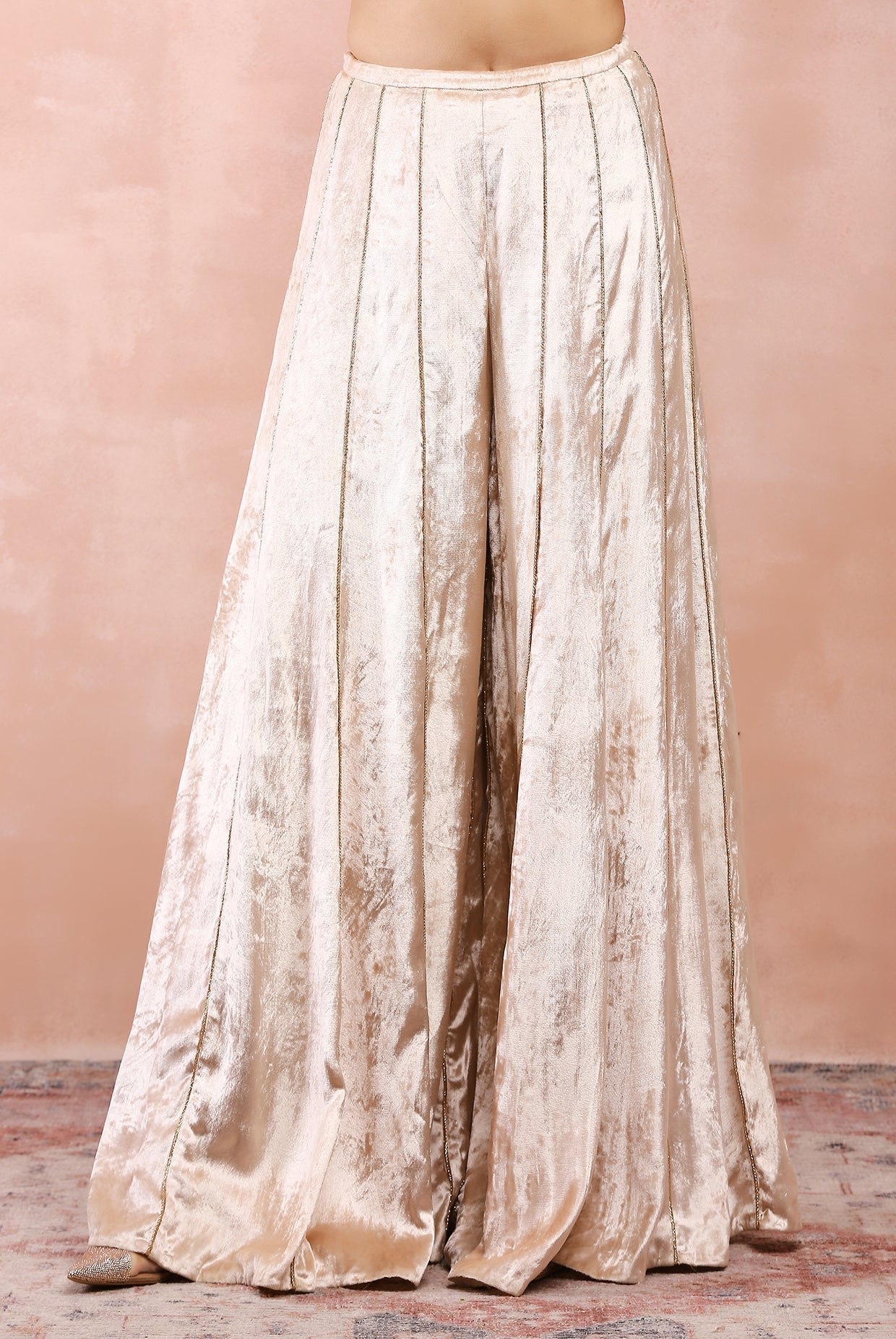 Stone safari embroidered choli with velvet sharara