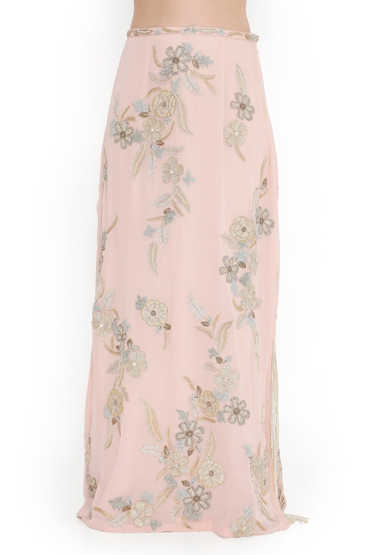Blush Pink Embroidered Choli With Embroidered Skirt