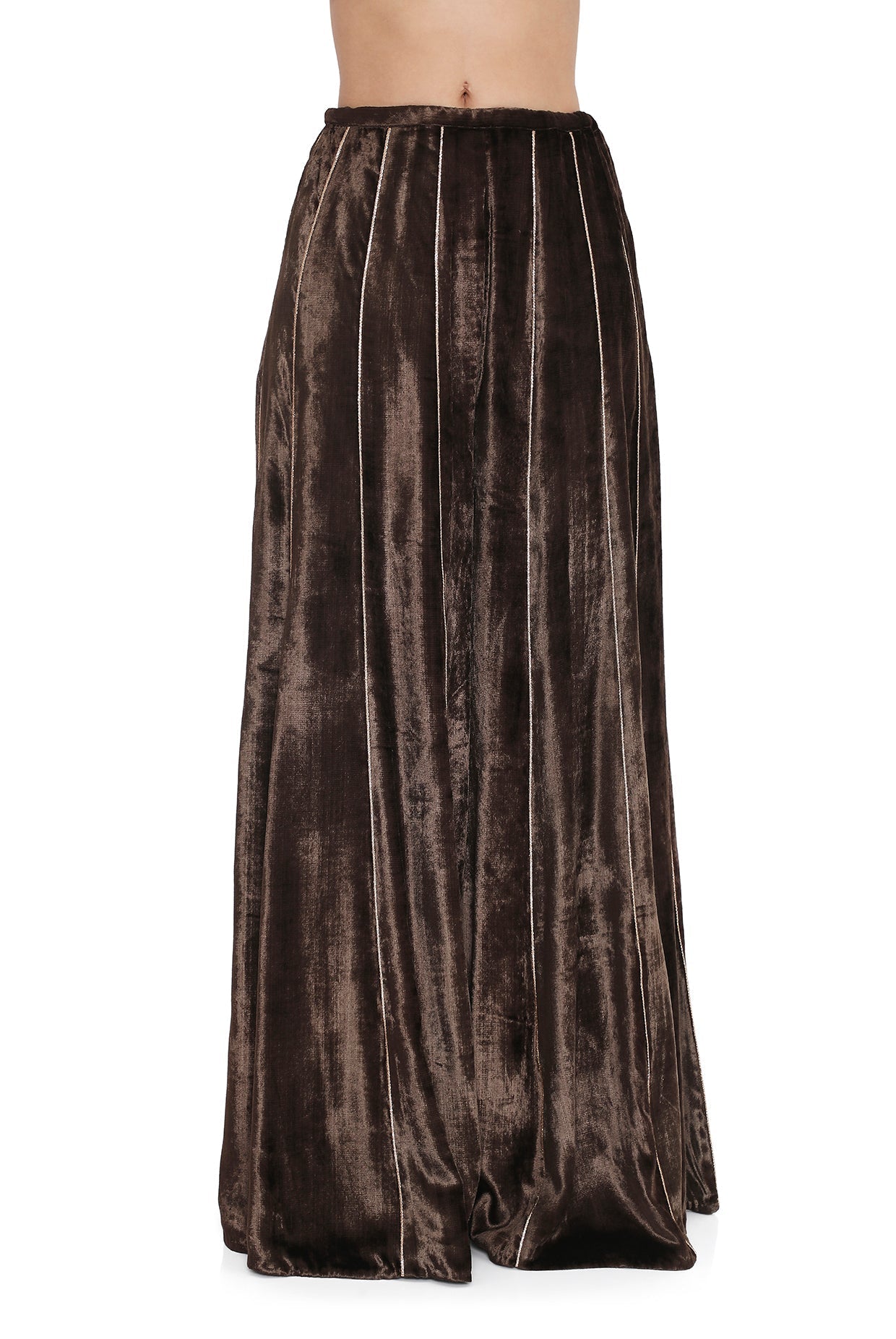 Brown Embroidered Choli With Sharara