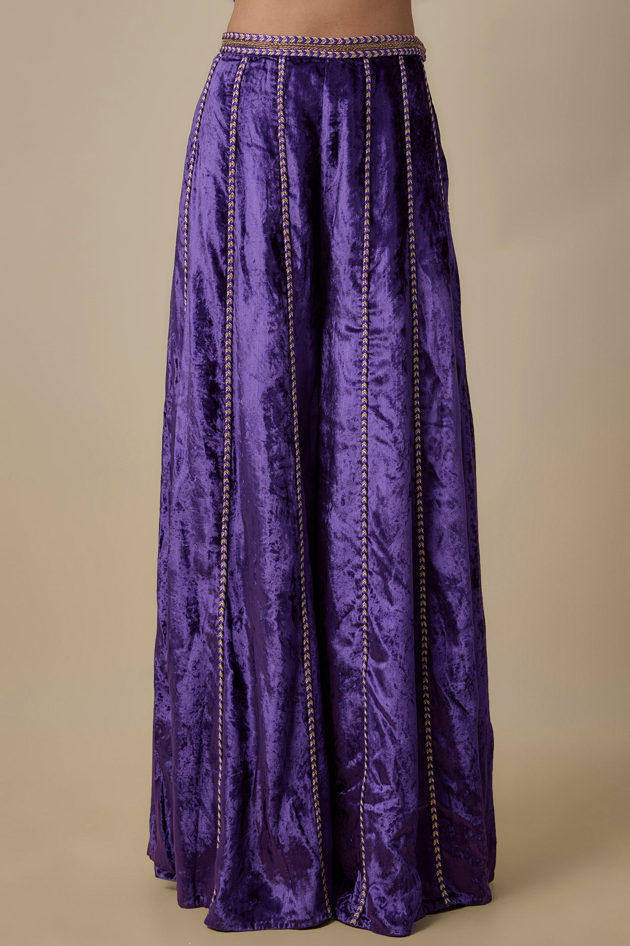 Purple Embroidered Choli With Embroidered Sharara Pant